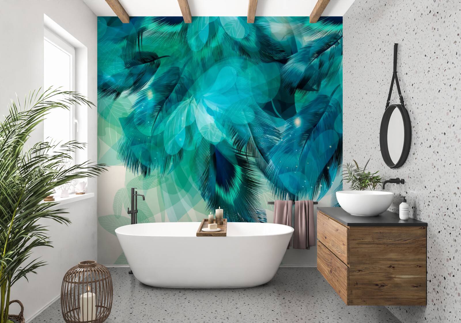 Fototapeta pawie pióra z turkusowym odcieniem