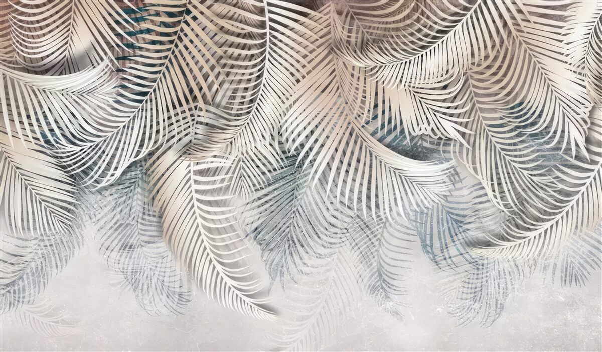 Fototapeta liście paproci są jasne i brązowe