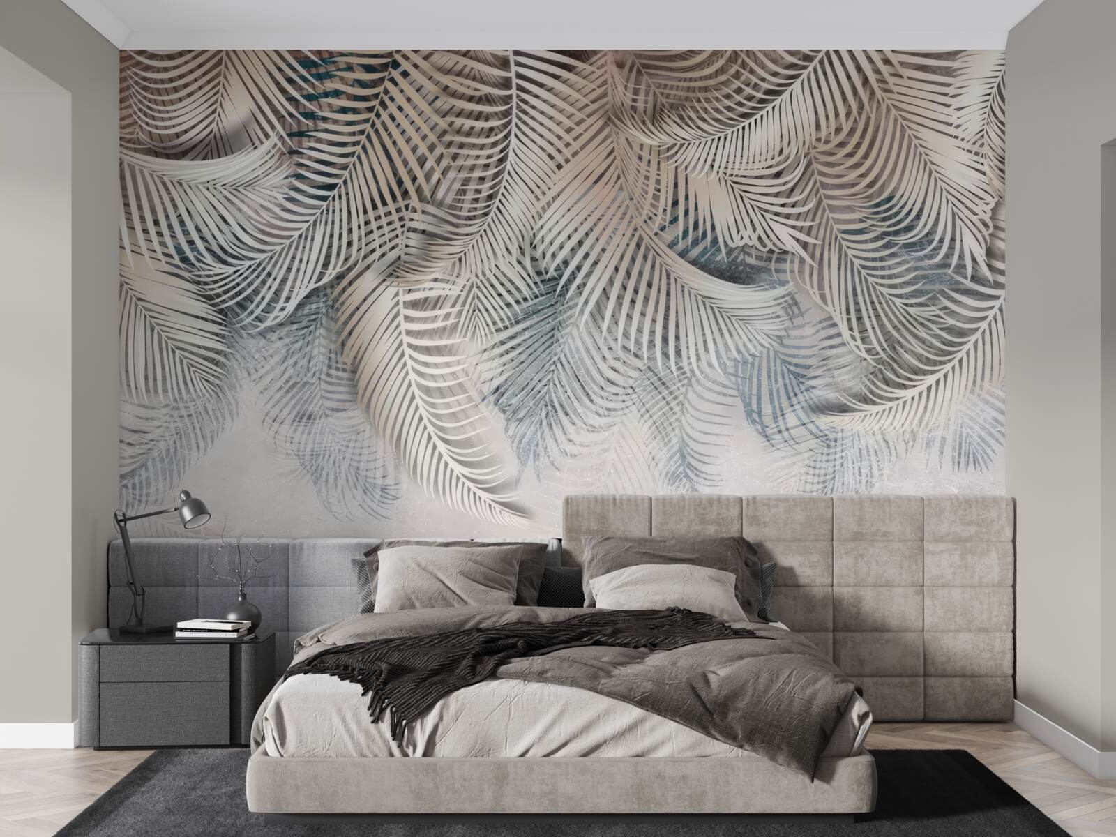 Fototapeta liście paproci są jasne i brązowe