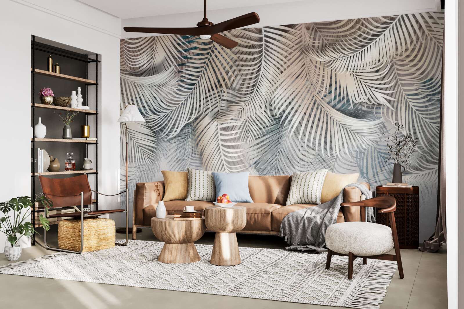 Fototapeta liście paproci są jasne i brązowe