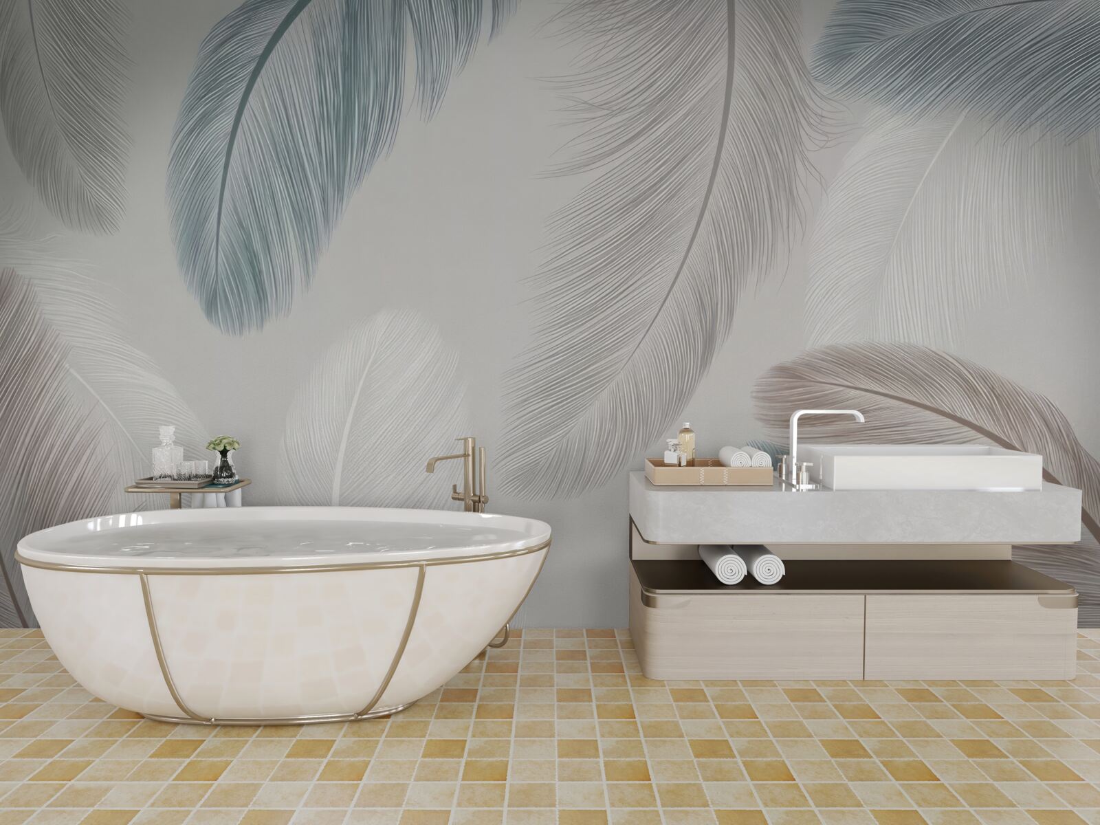 Fototapeta różne lekkie pióra