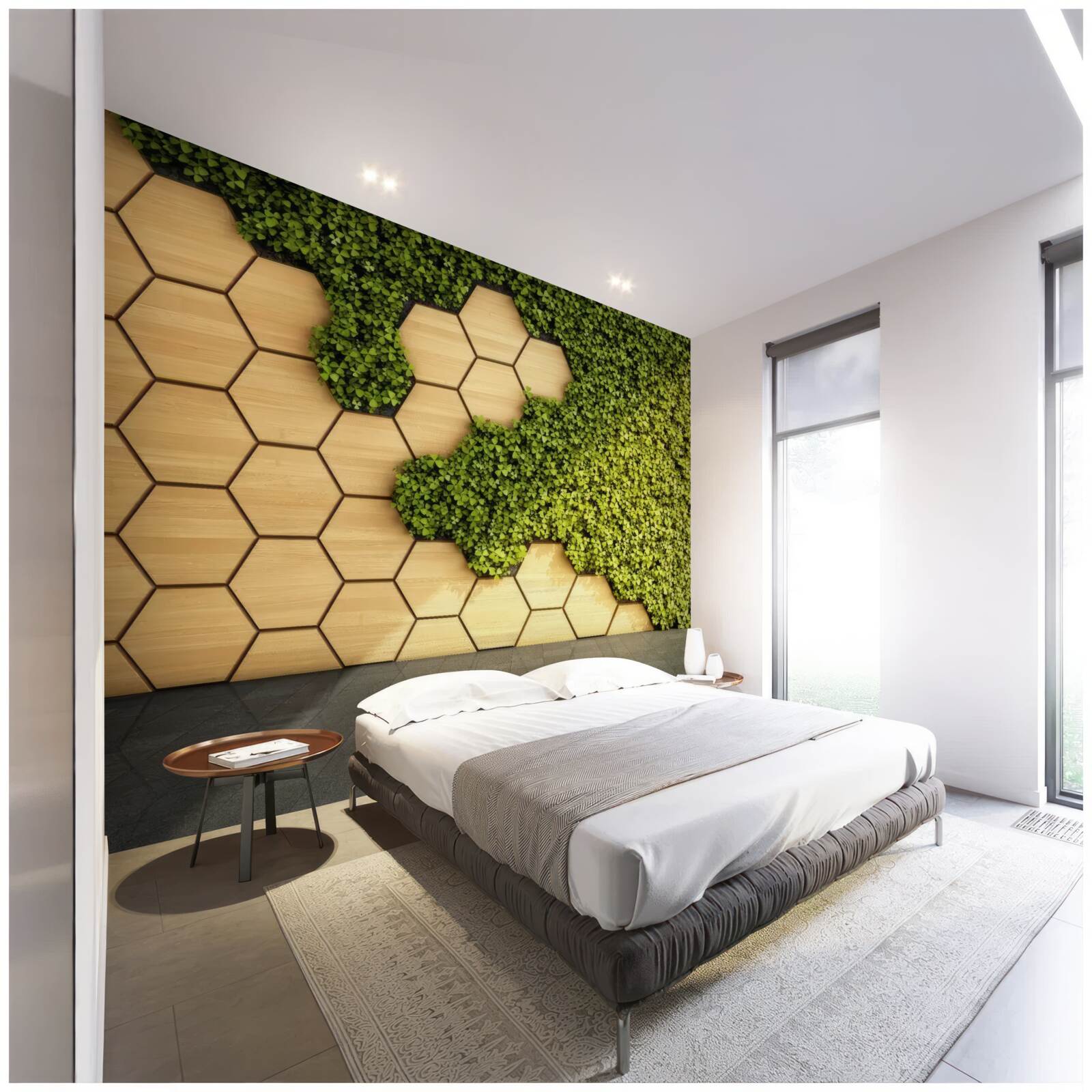 Fototapeta zielony bluszcz owinięty wokół brązowej ściany