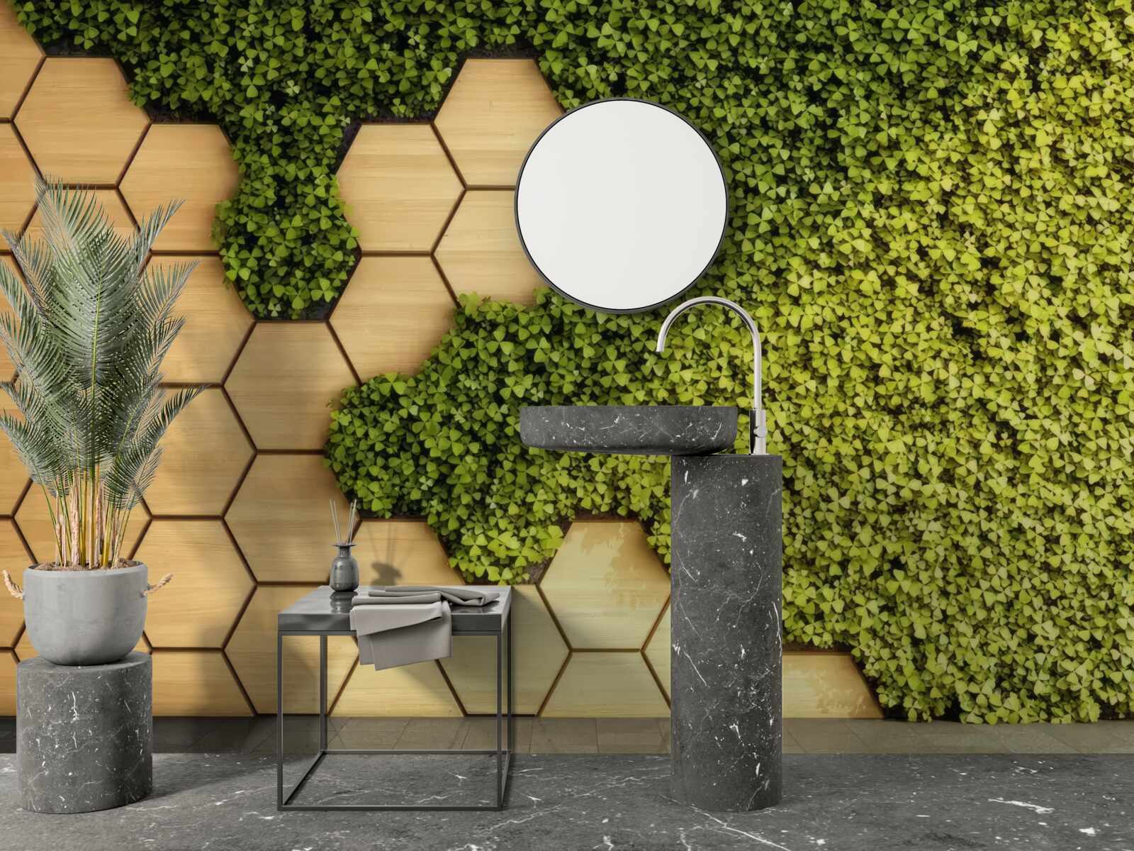 Fototapeta zielony bluszcz owinięty wokół brązowej ściany