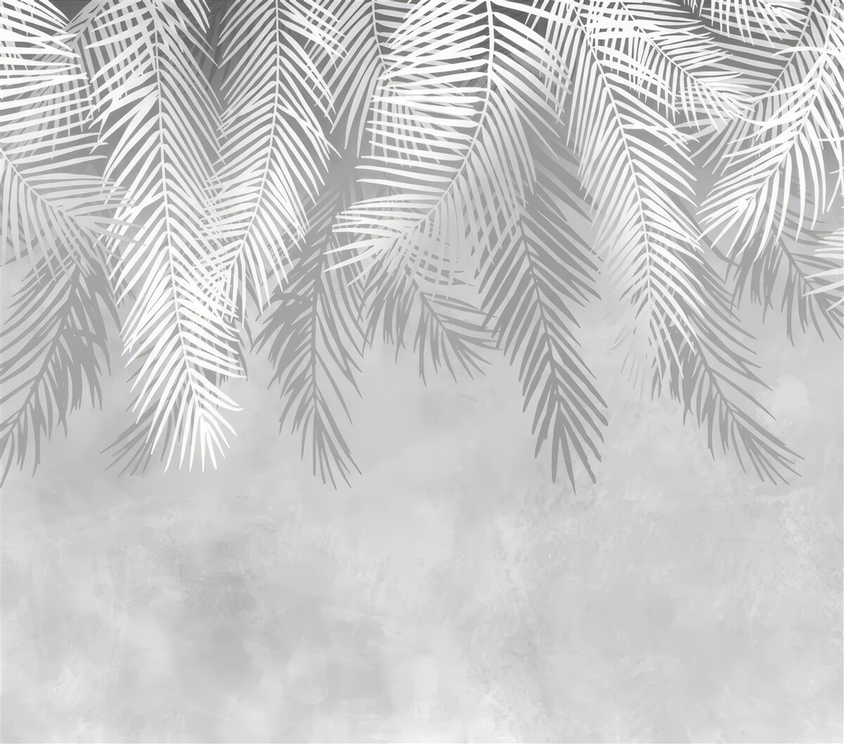 Fototapeta zwisają duże, białe liście paproci