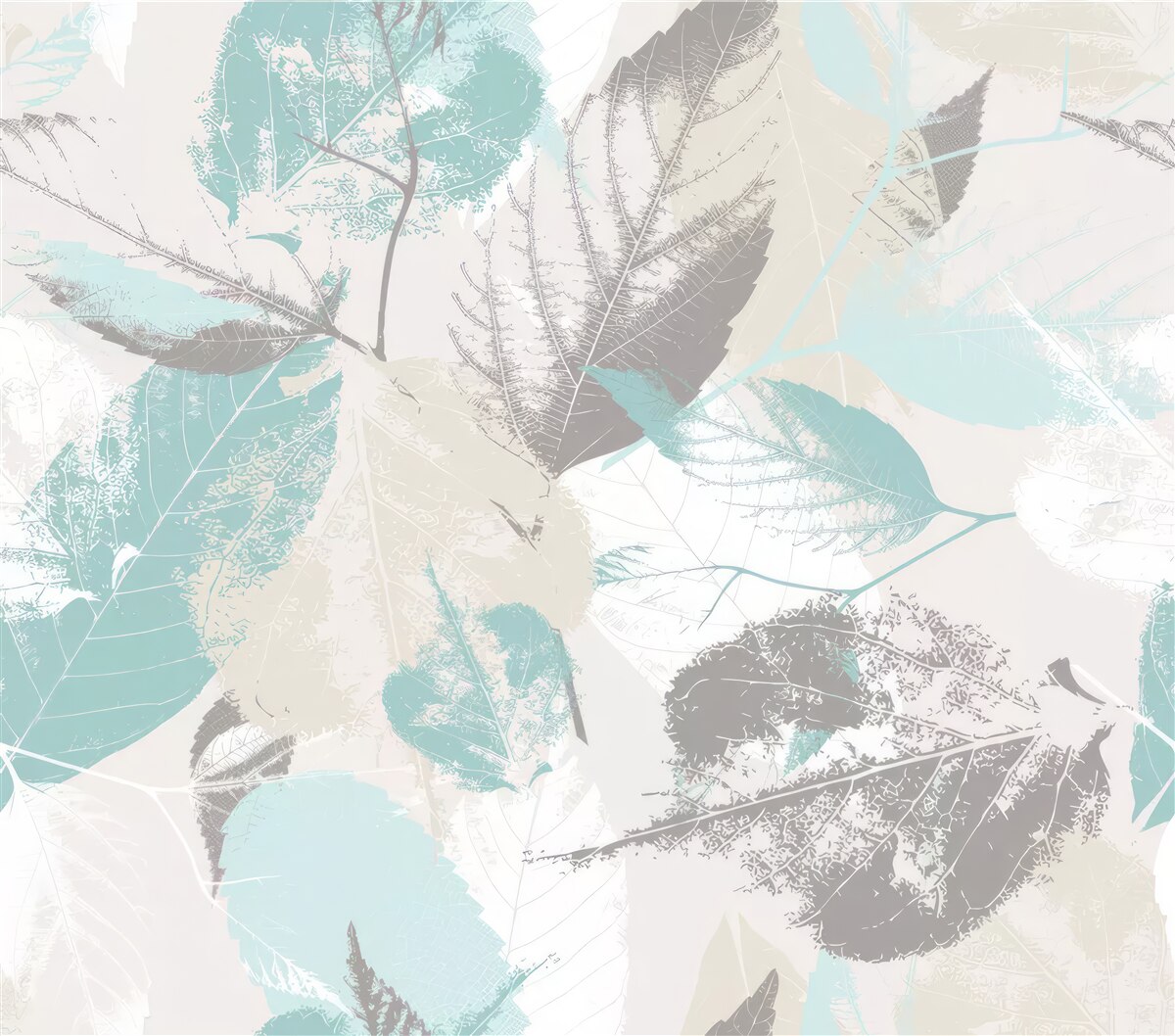 Fototapeta liście malowane w jasnym odcieniu