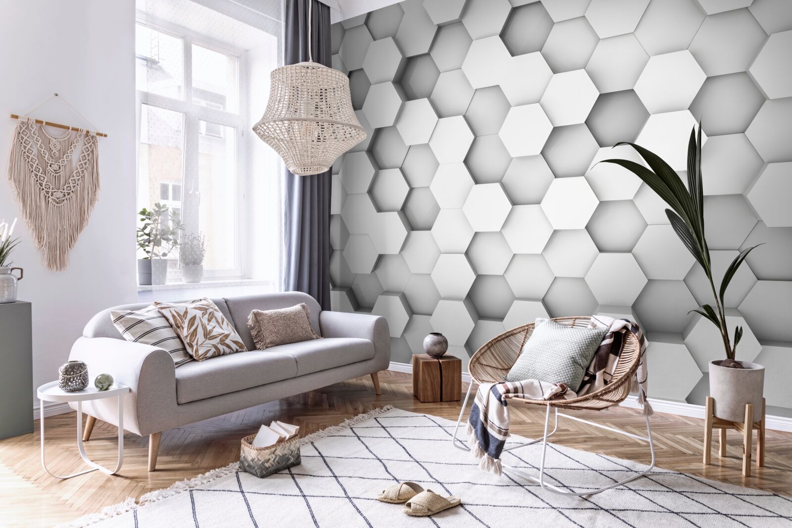 Fototapeta tło jasnych sześciokątów