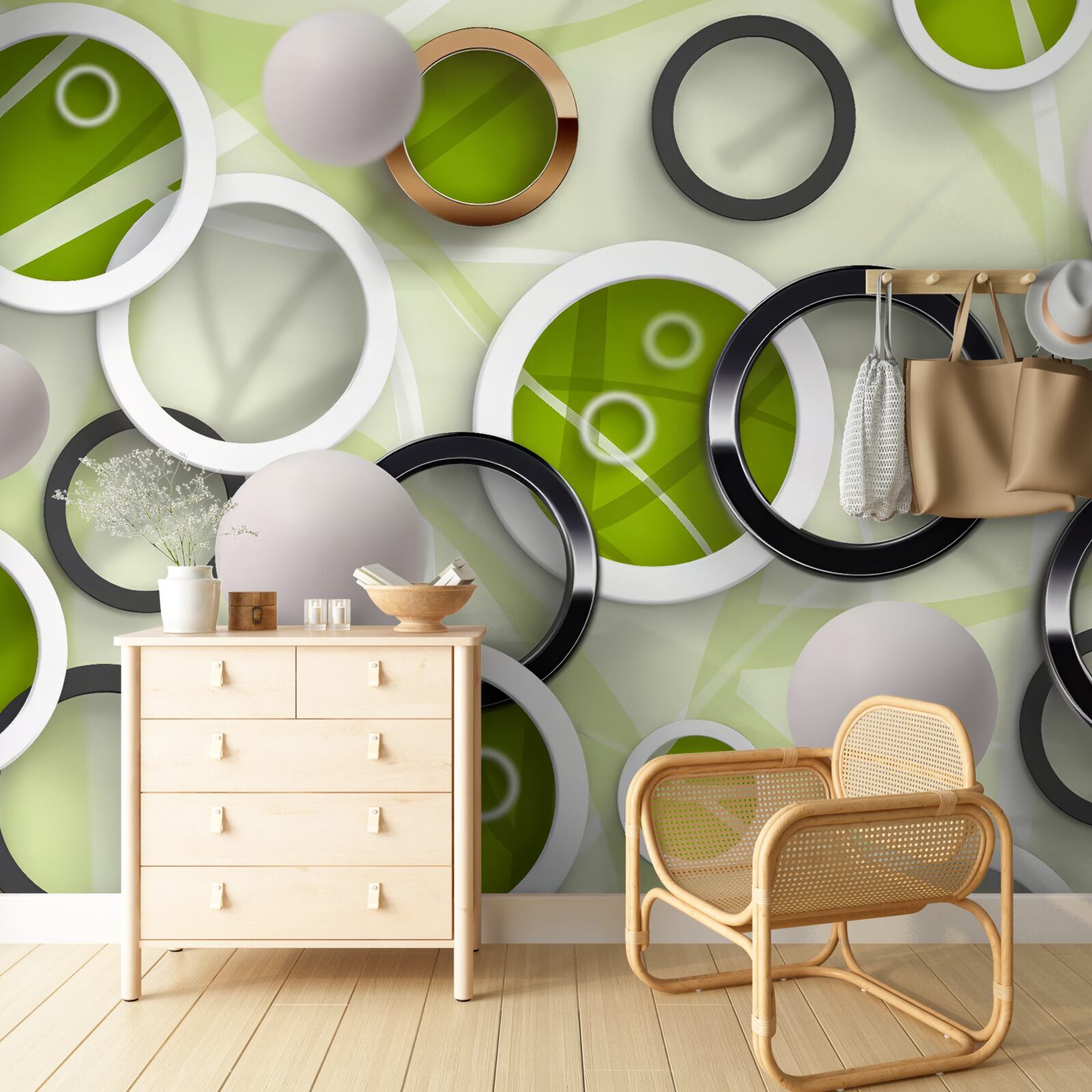 Fototapeta koła w różnych kolorach i rozmiarach