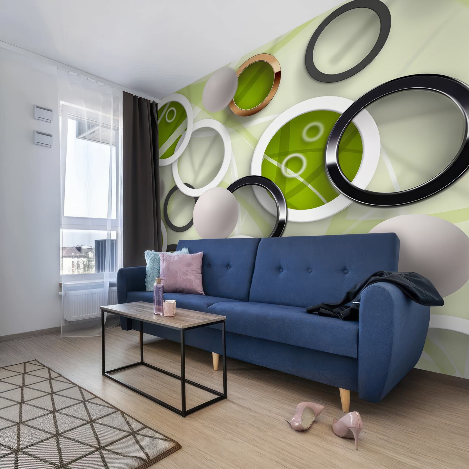 Fototapeta koła w różnych kolorach i rozmiarach