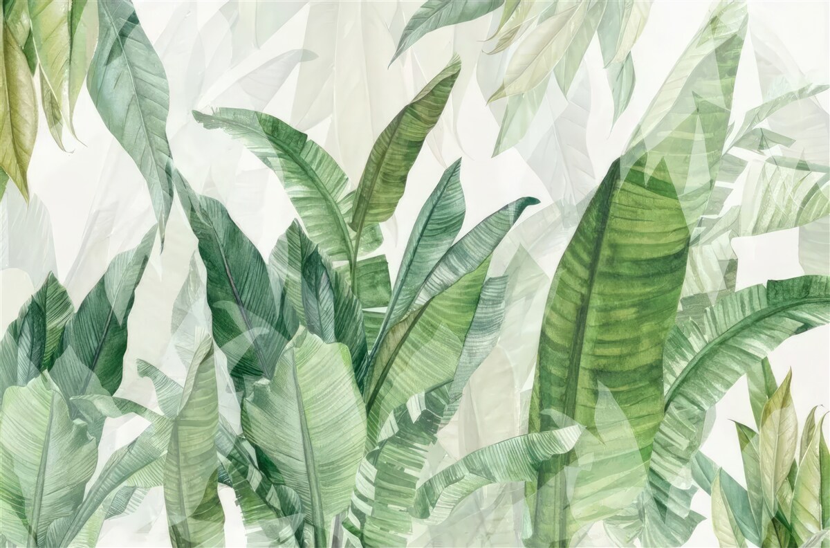 Fototapeta tropikalne zielone liście