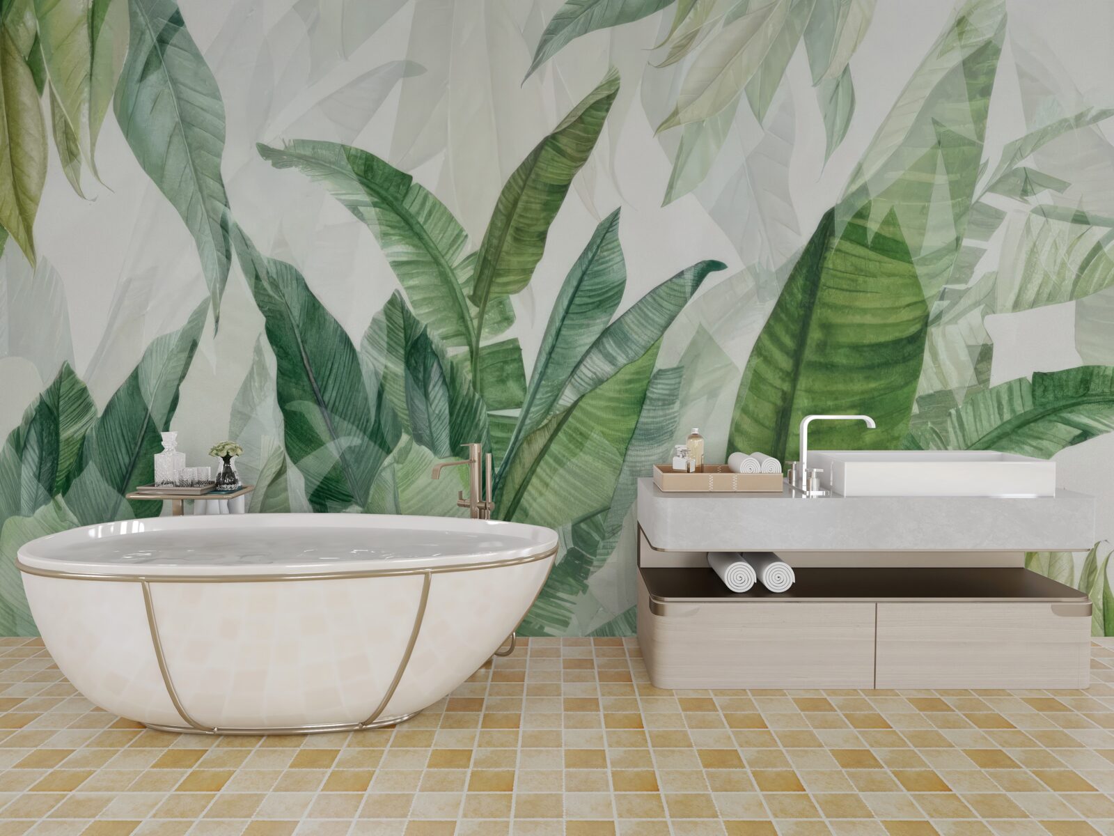 Fototapeta tropikalne zielone liście