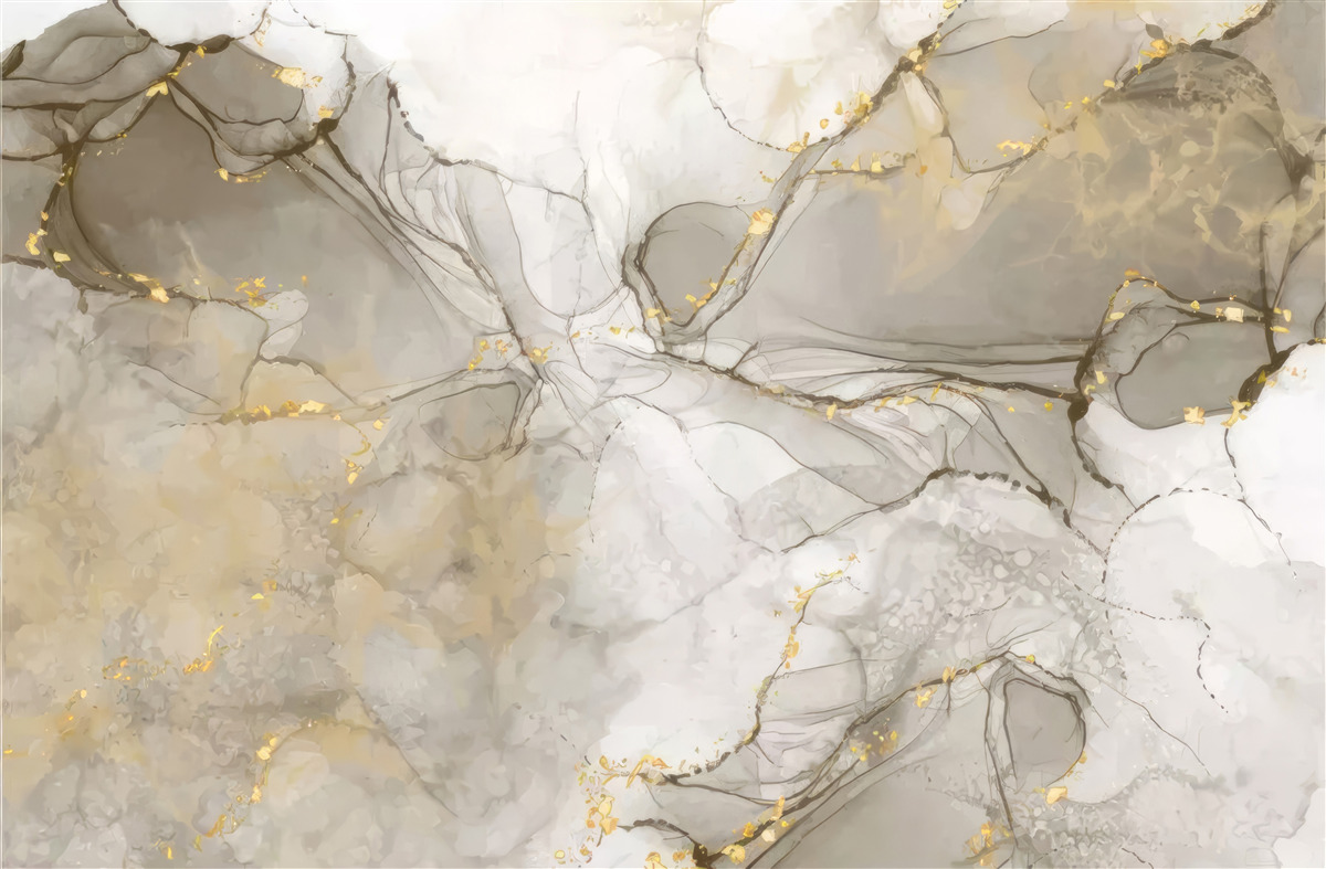Fototapeta biało-szary ze złoconym marmurem