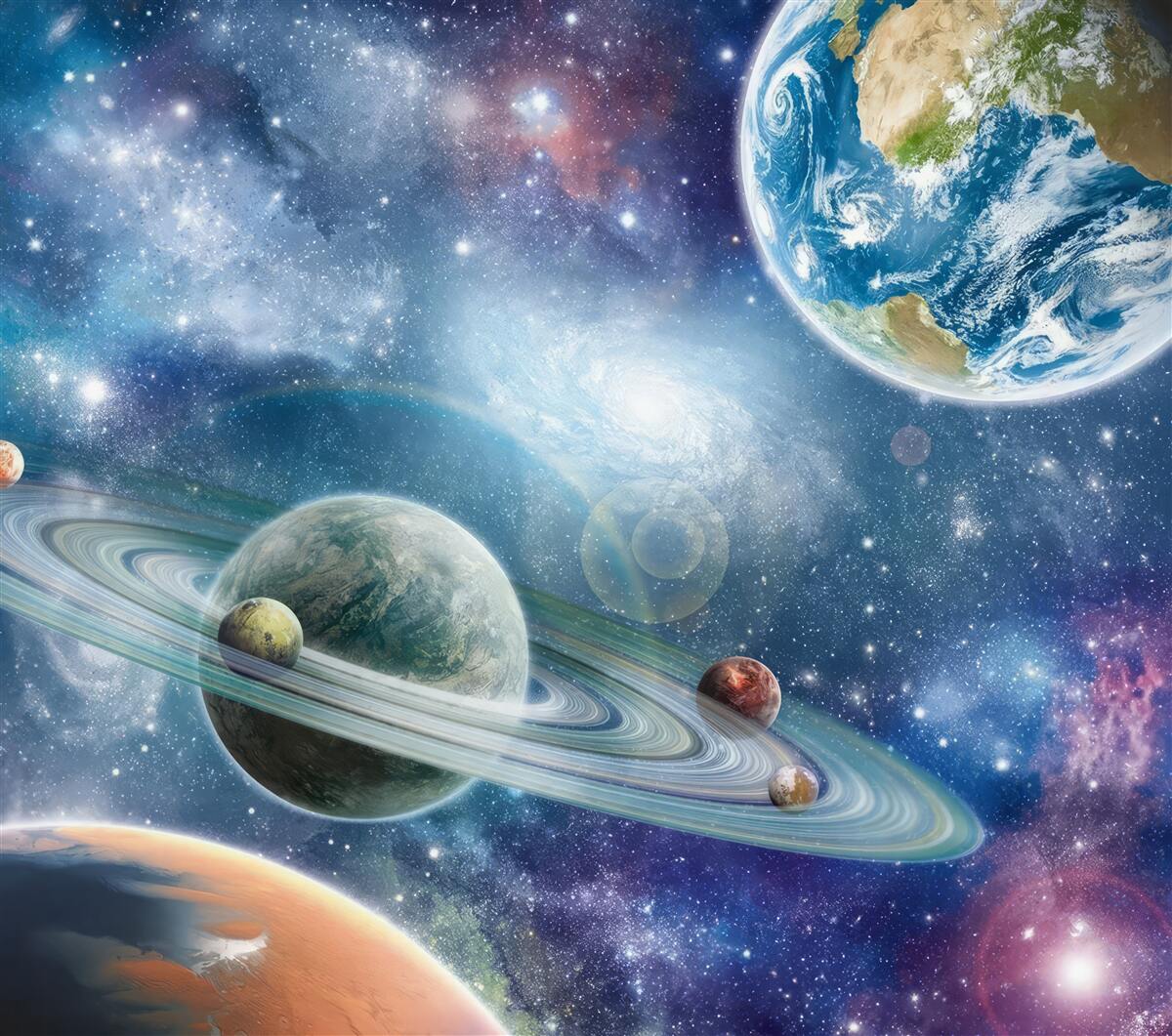 Fototapeta ciała niebieskie w kosmosie