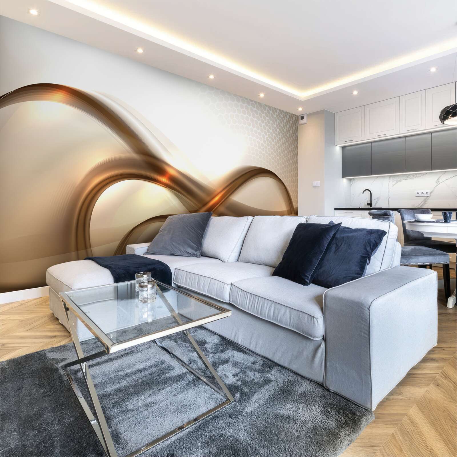 Fototapeta linie są zakrzywione jak złoto