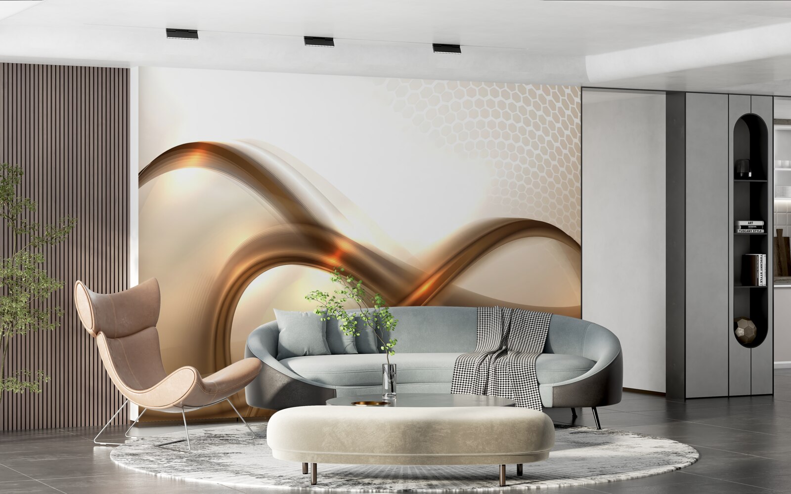 Fototapeta linie są zakrzywione jak złoto