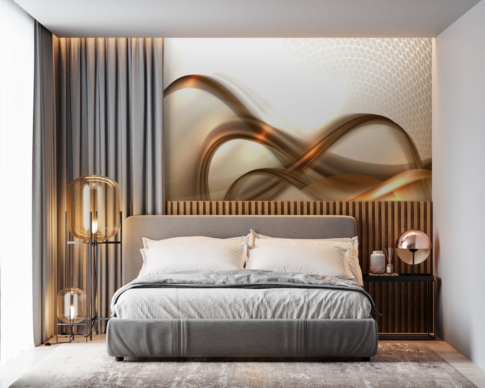 Fototapeta linie są zakrzywione jak złoto