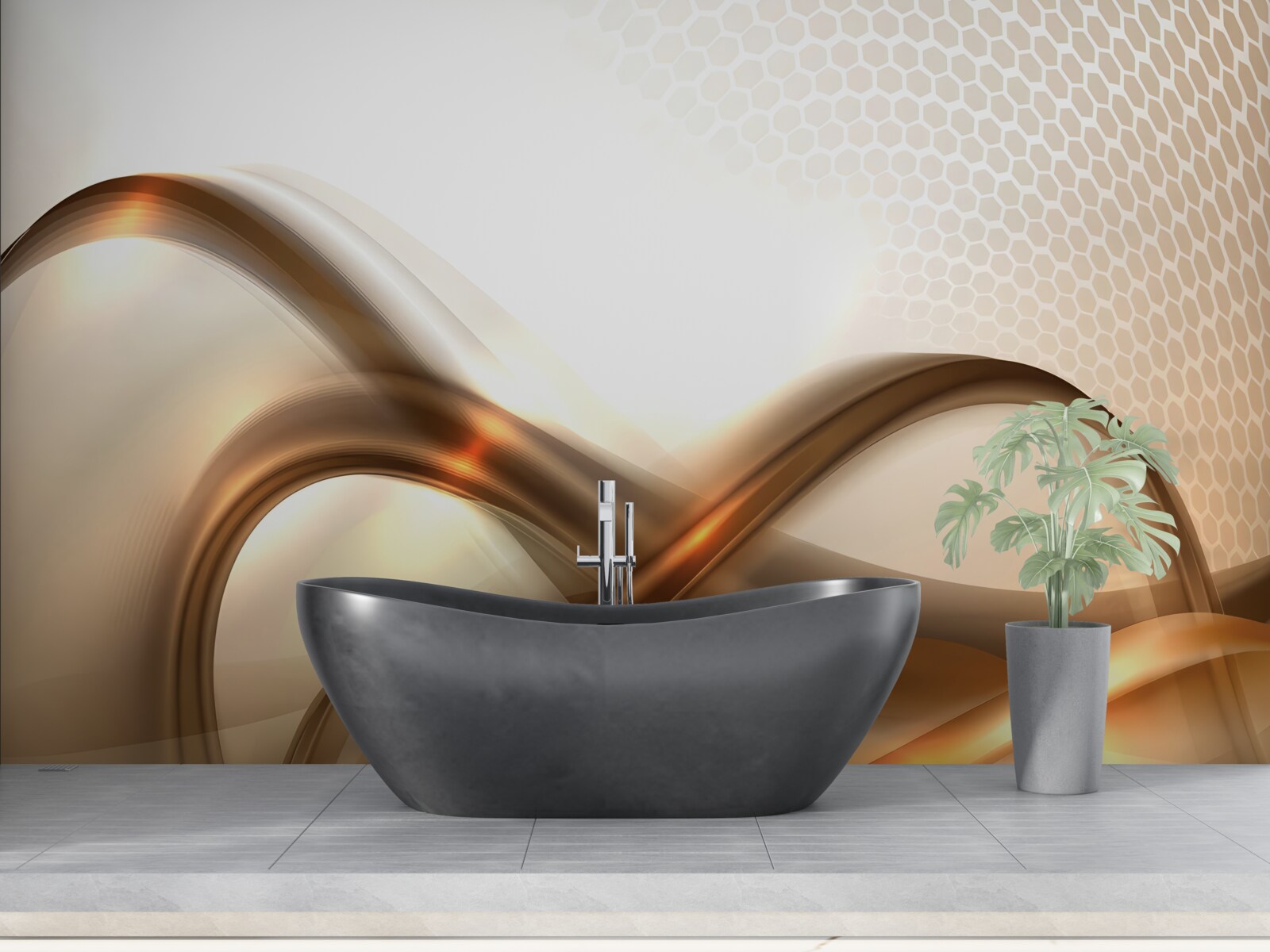 Fototapeta linie są zakrzywione jak złoto