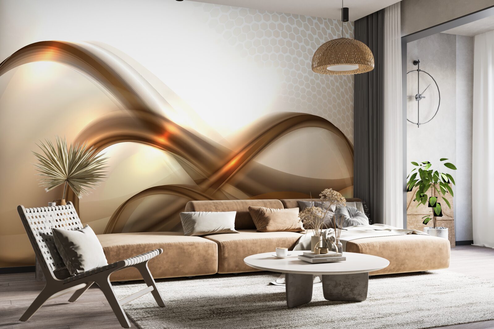 Fototapeta linie są zakrzywione jak złoto