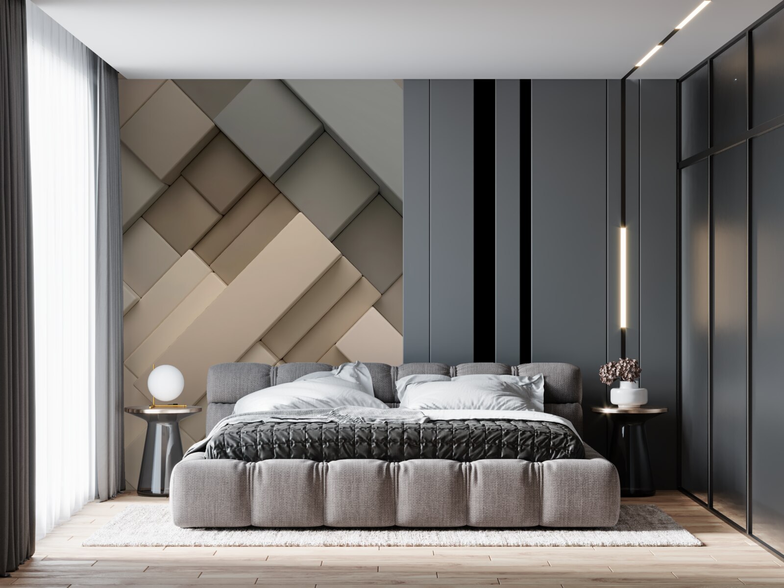 Fototapeta lekkie geometryczne kształty z objętością