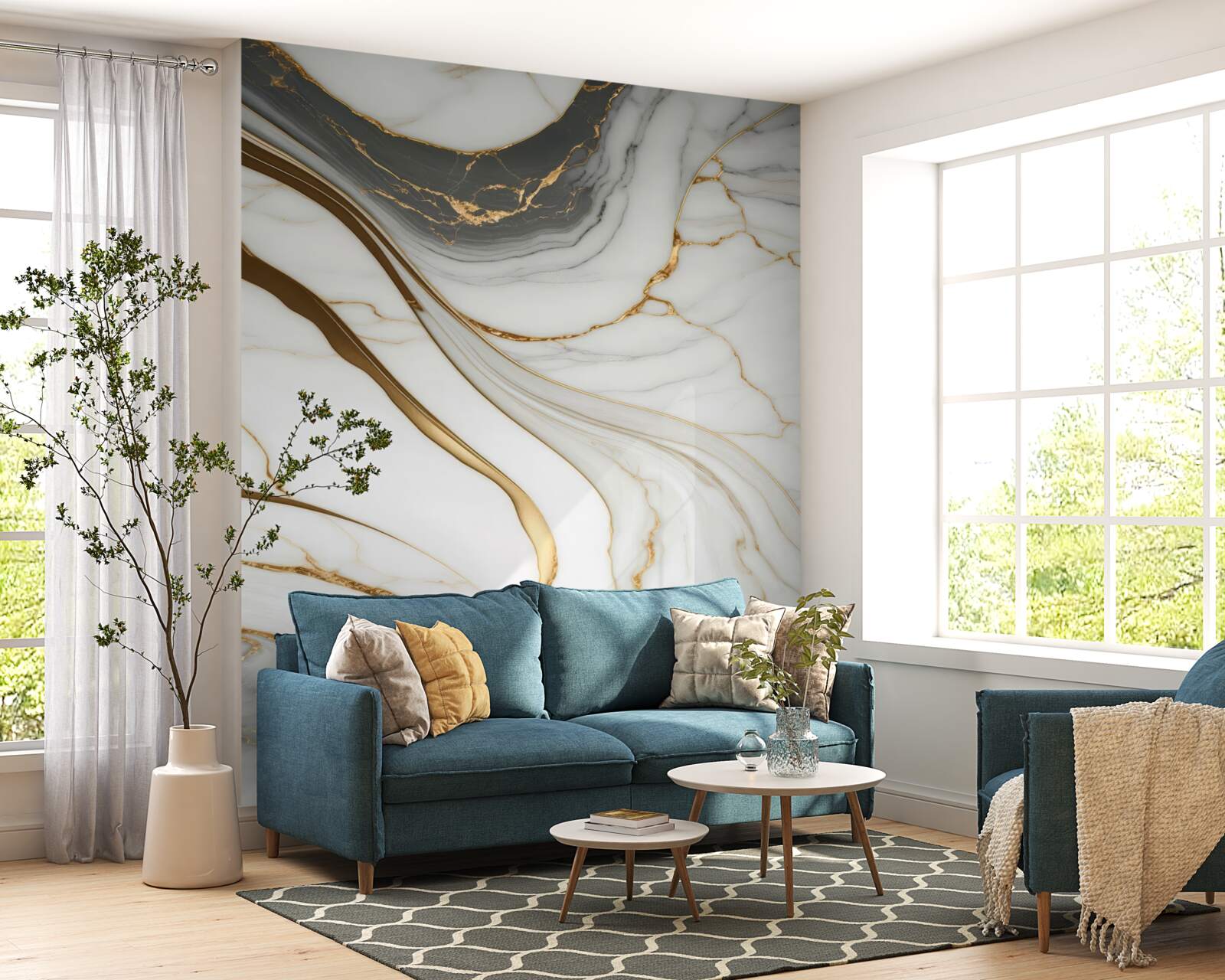 Fototapeta szary marmur ze złotymi odcieniami