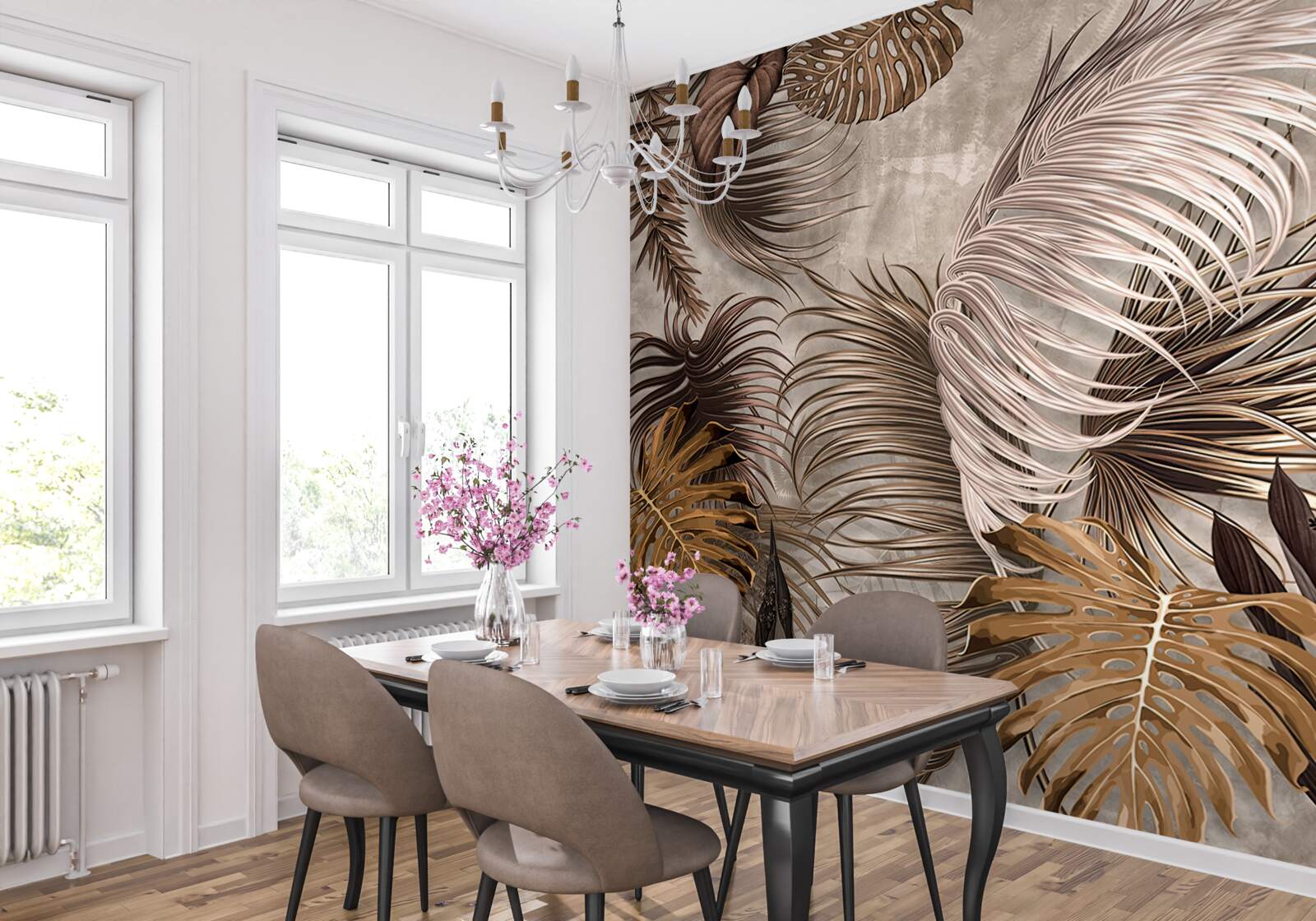 Fototapeta duże złote liście