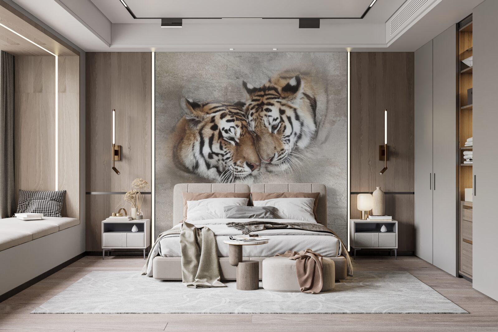 Fototapeta dwa tygrysy przylgnęły do ​​siebie