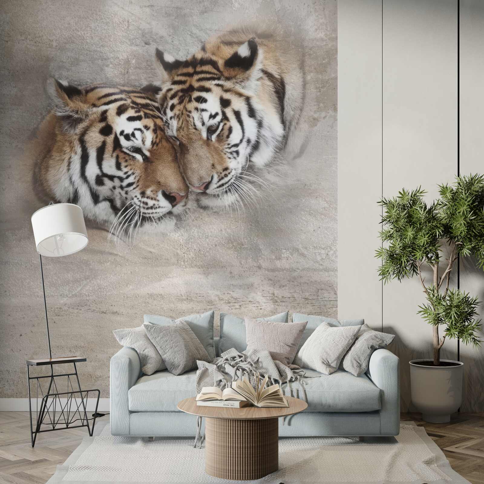 Fototapeta dwa tygrysy przylgnęły do ​​siebie