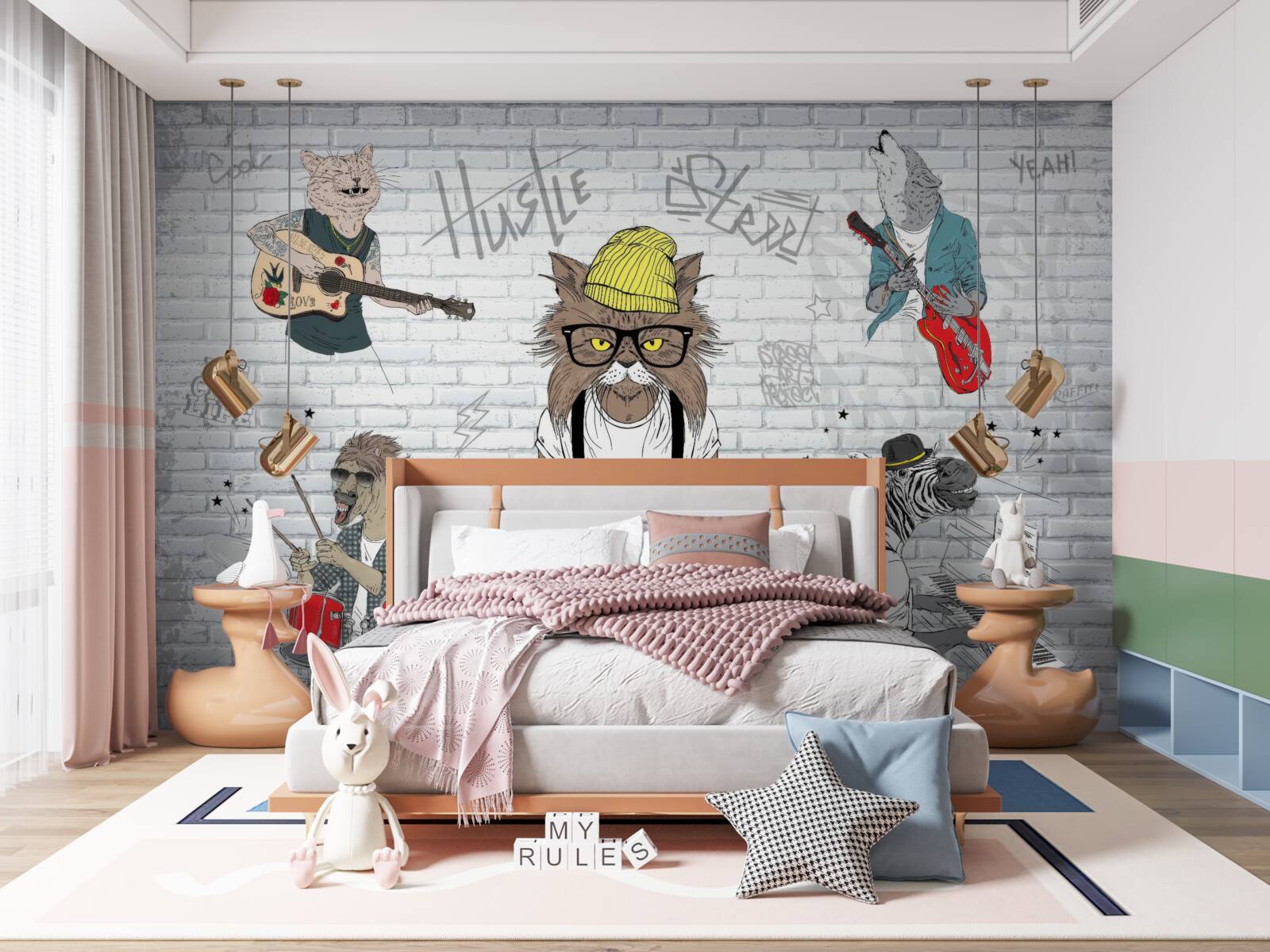 Fototapeta zwierzęta przedstawiane jako muzycy