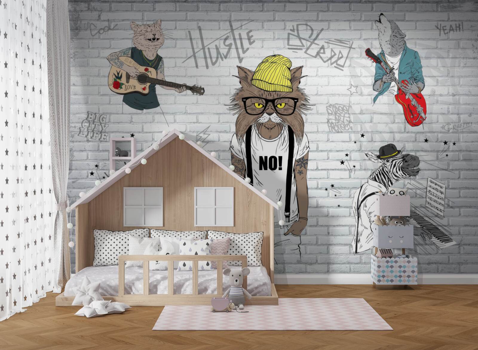 Fototapeta zwierzęta przedstawiane jako muzycy