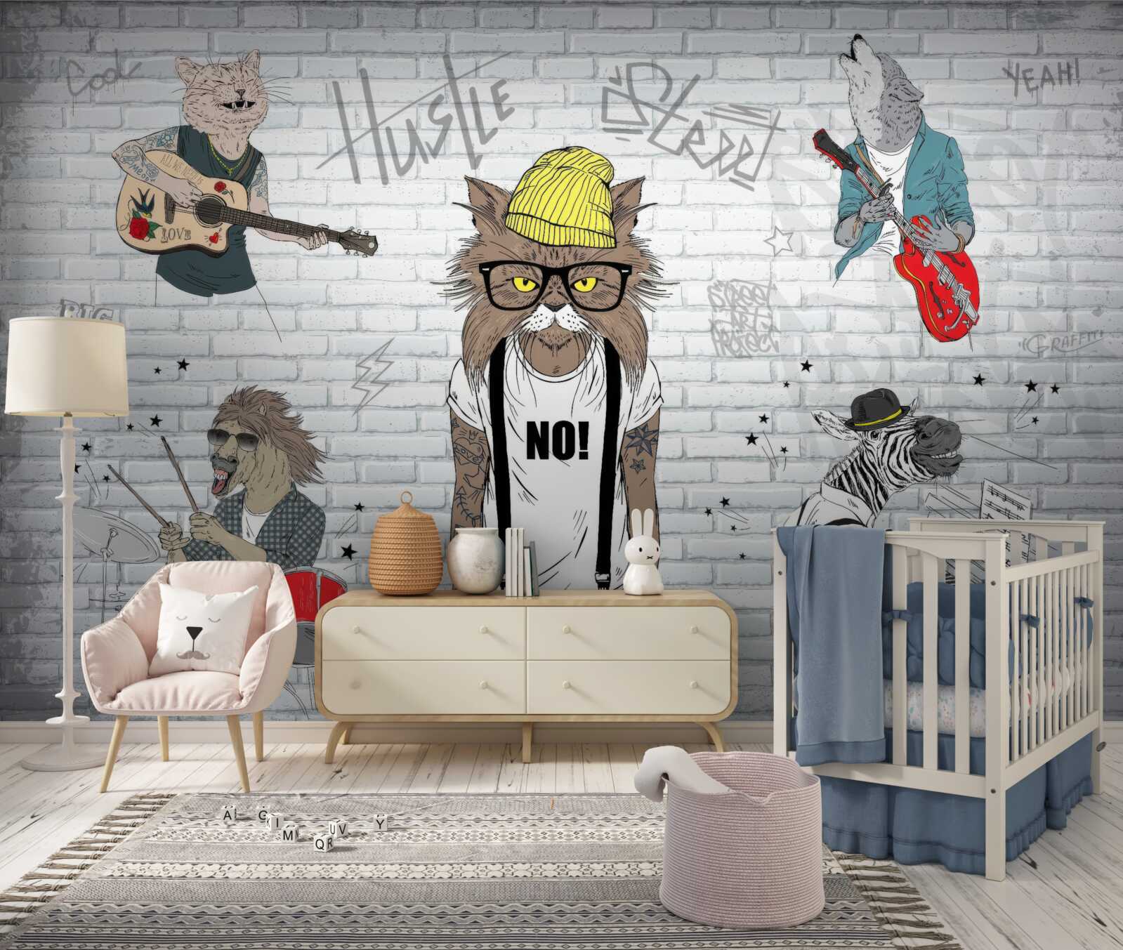 Fototapeta zwierzęta przedstawiane jako muzycy