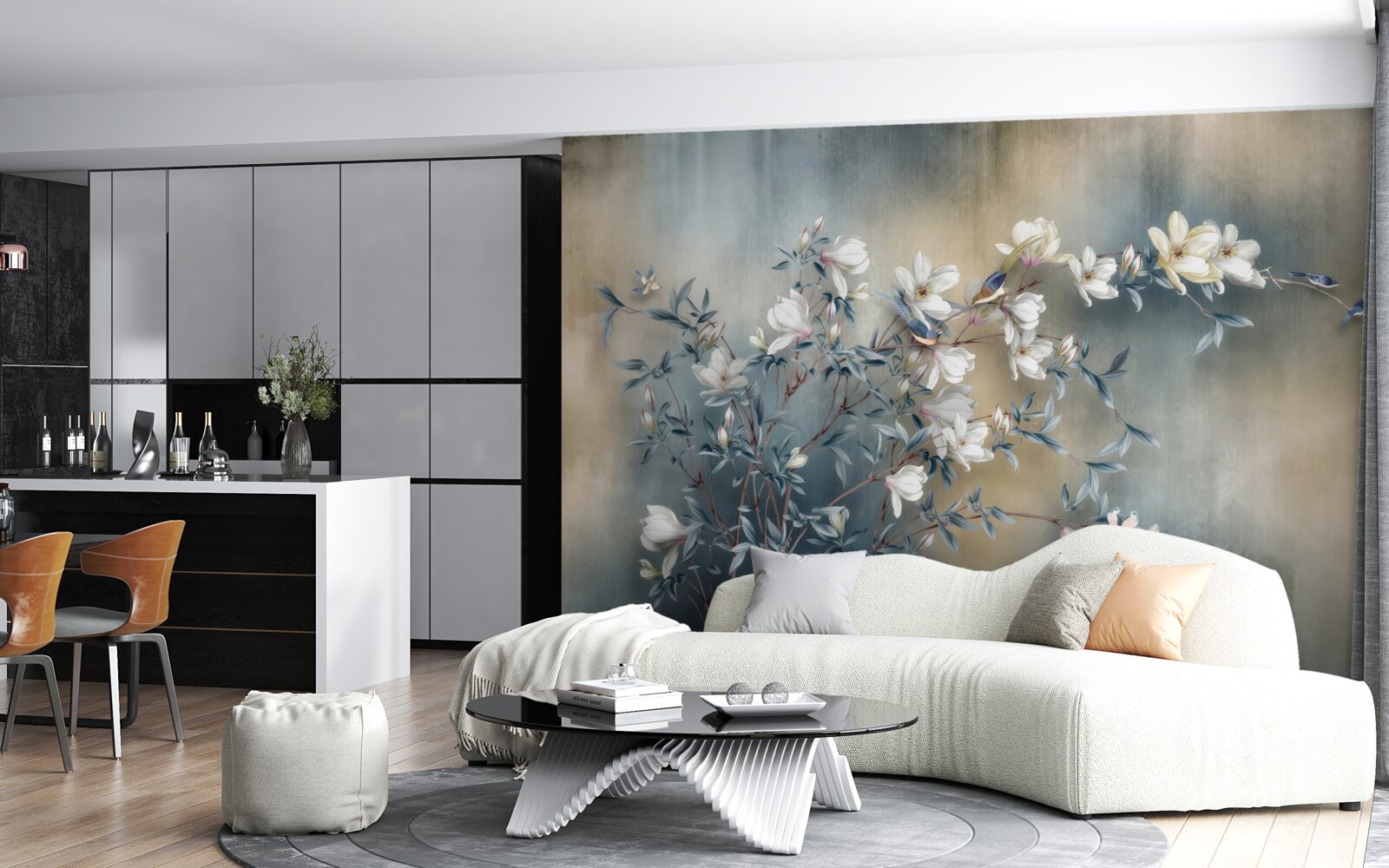 Fototapeta gałąź pokryta białymi kwiatami