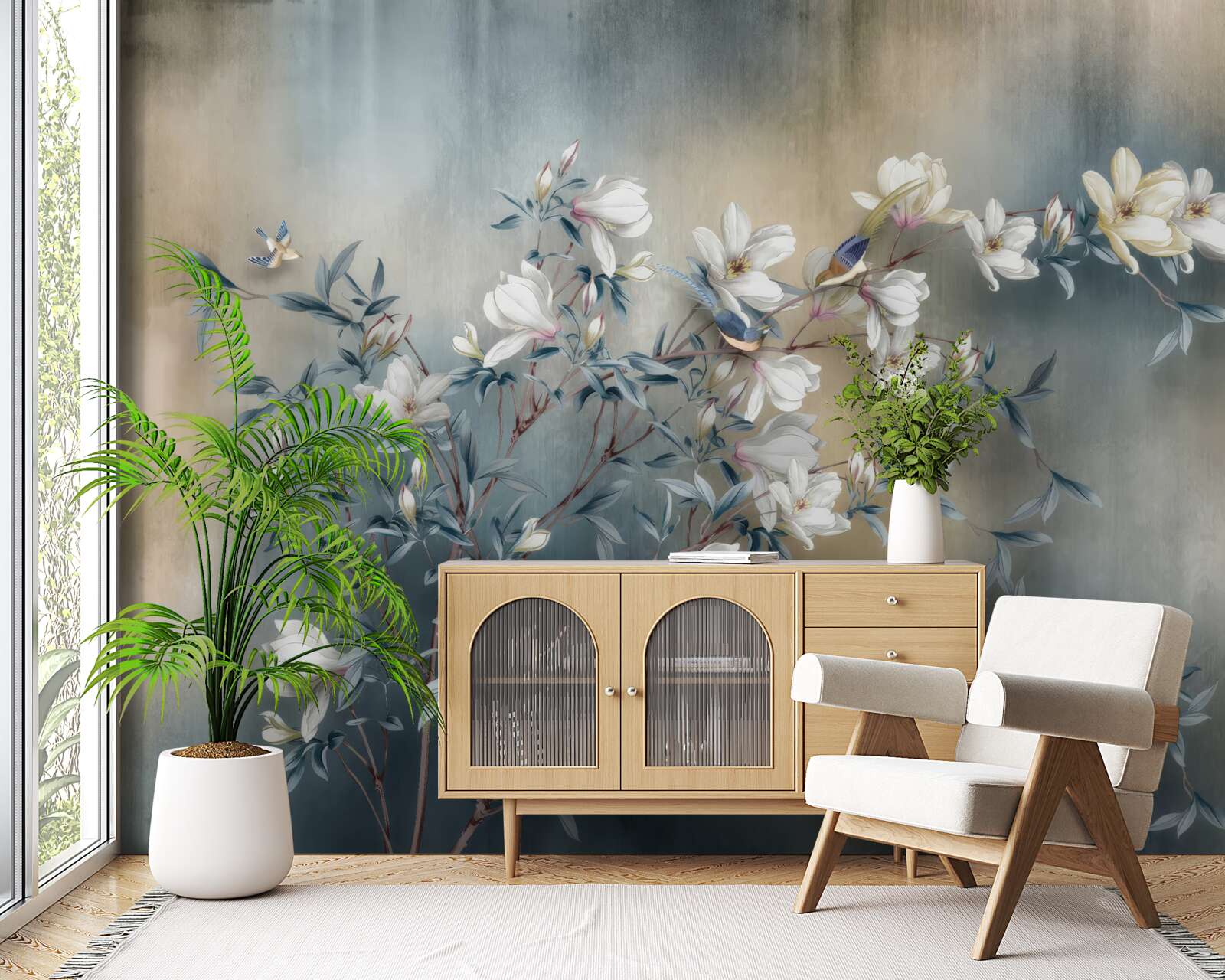 Fototapeta gałąź pokryta białymi kwiatami