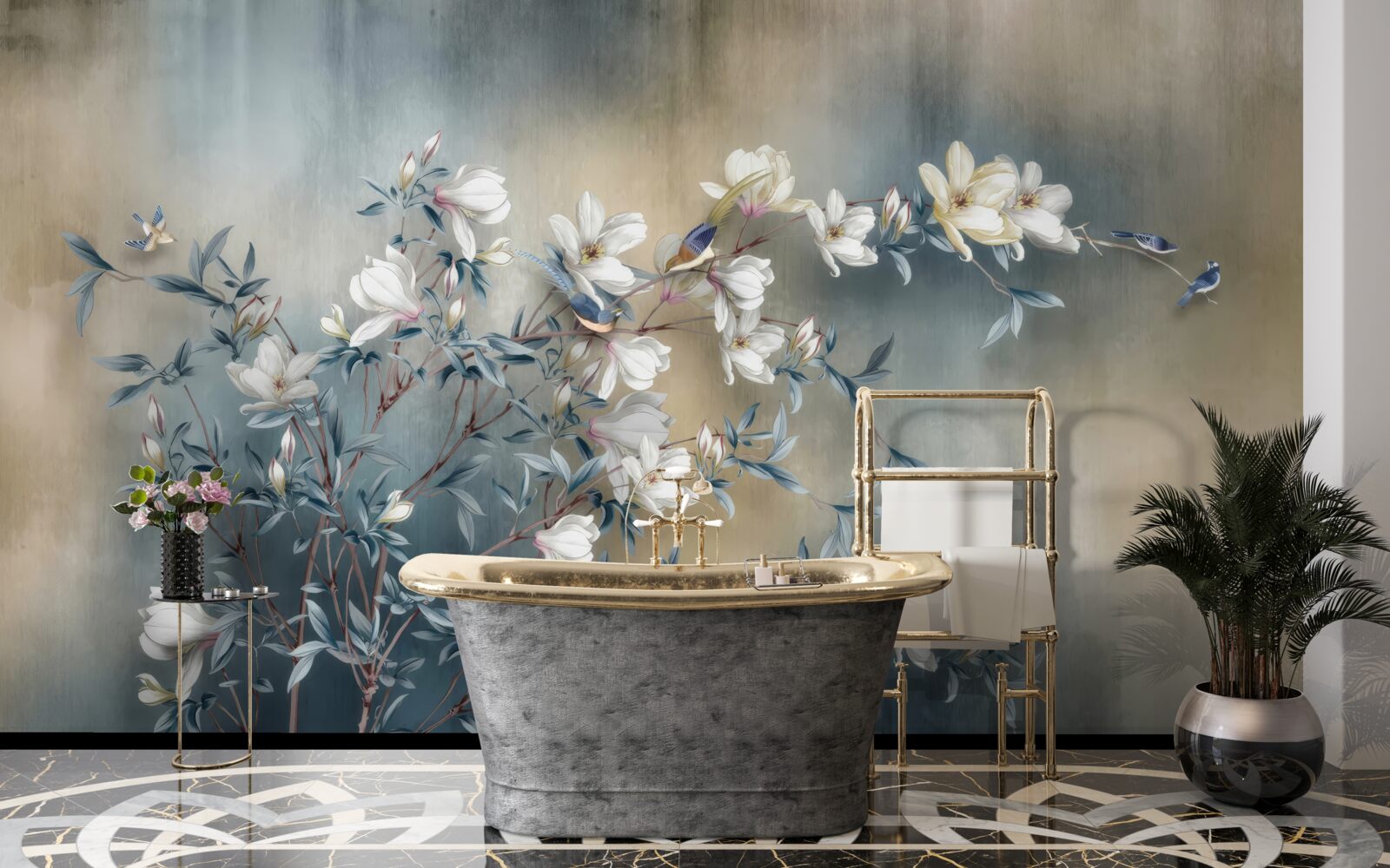 Fototapeta gałąź pokryta białymi kwiatami