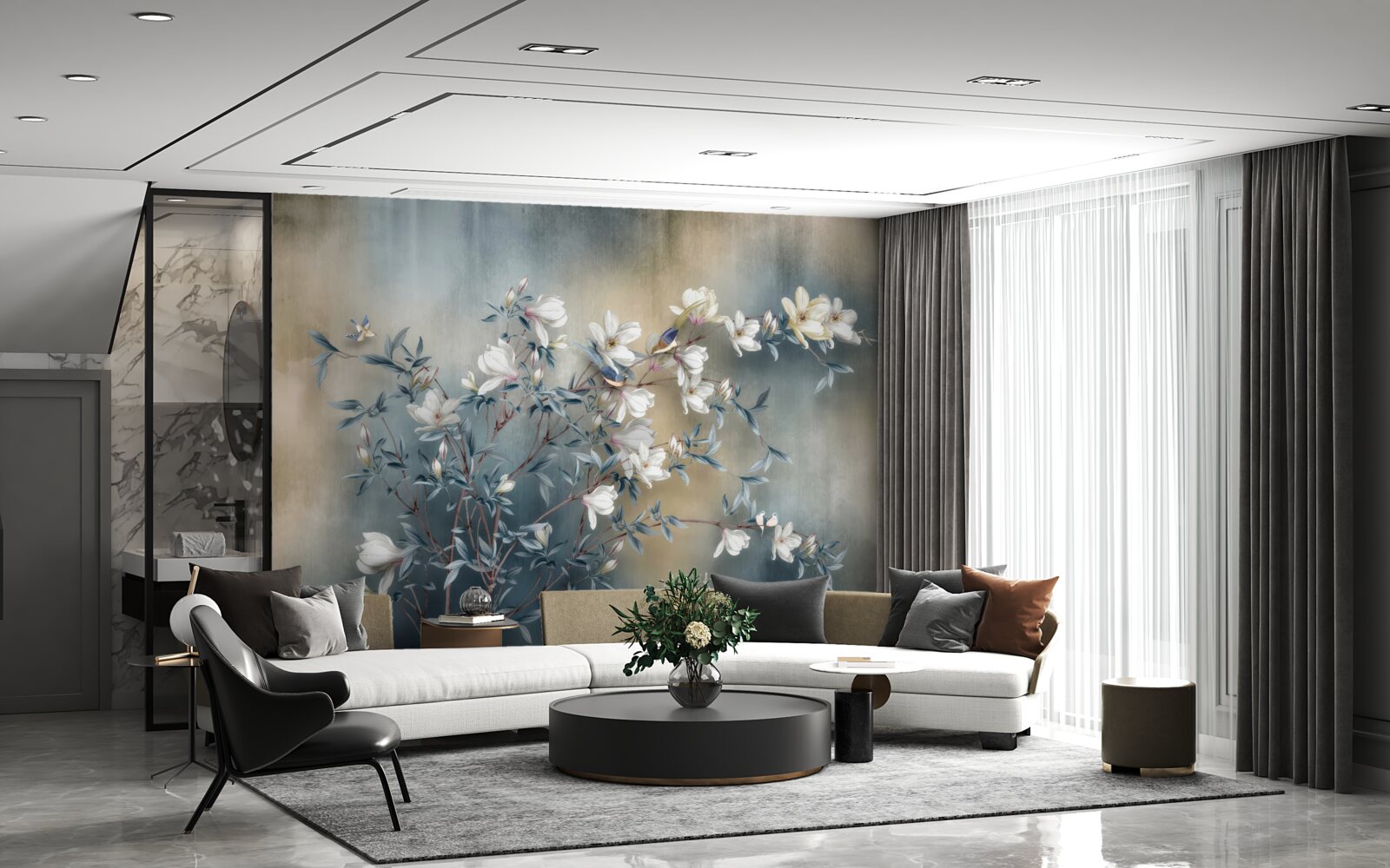 Fototapeta gałąź pokryta białymi kwiatami