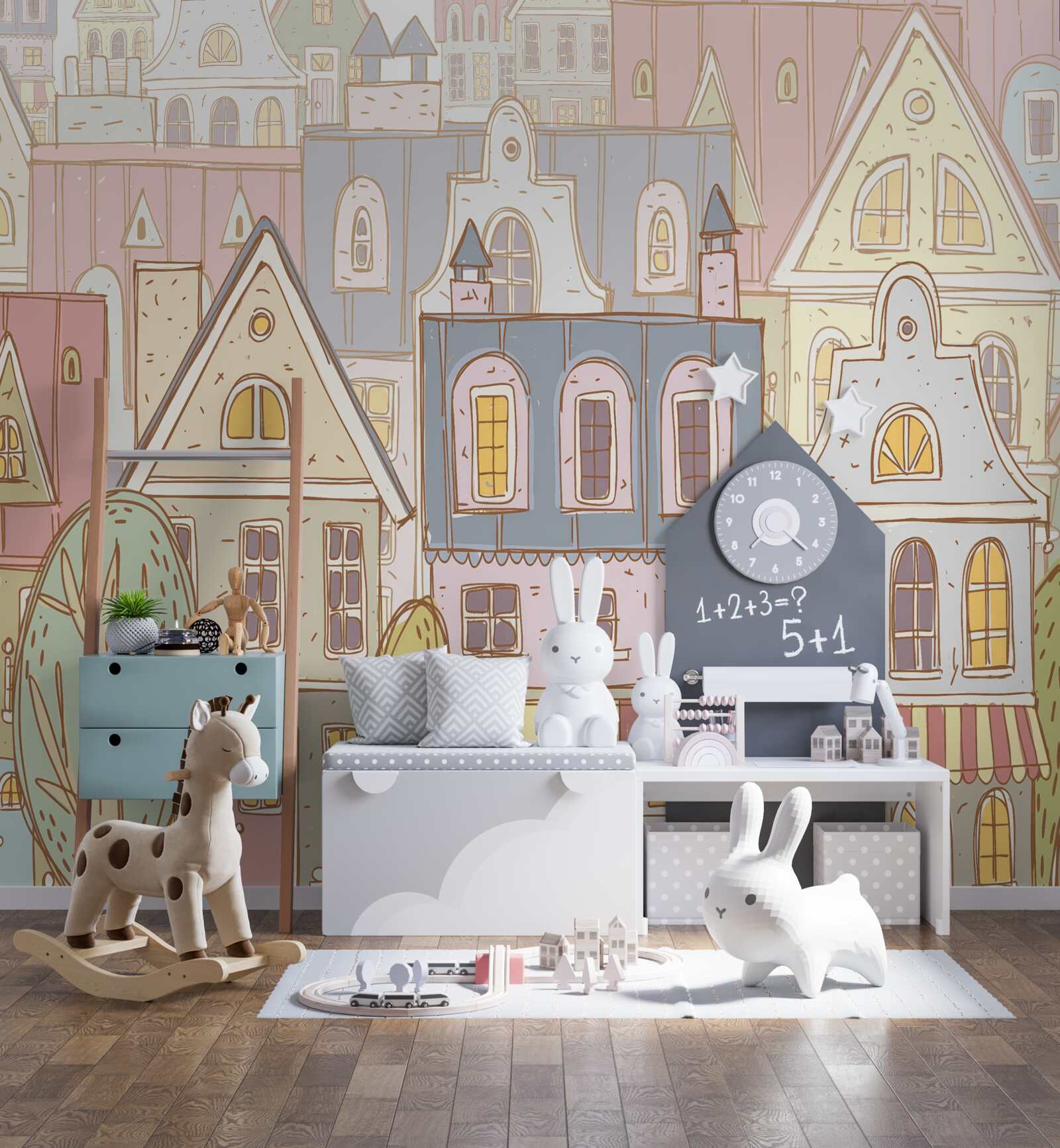 Fototapeta domy różnego typu