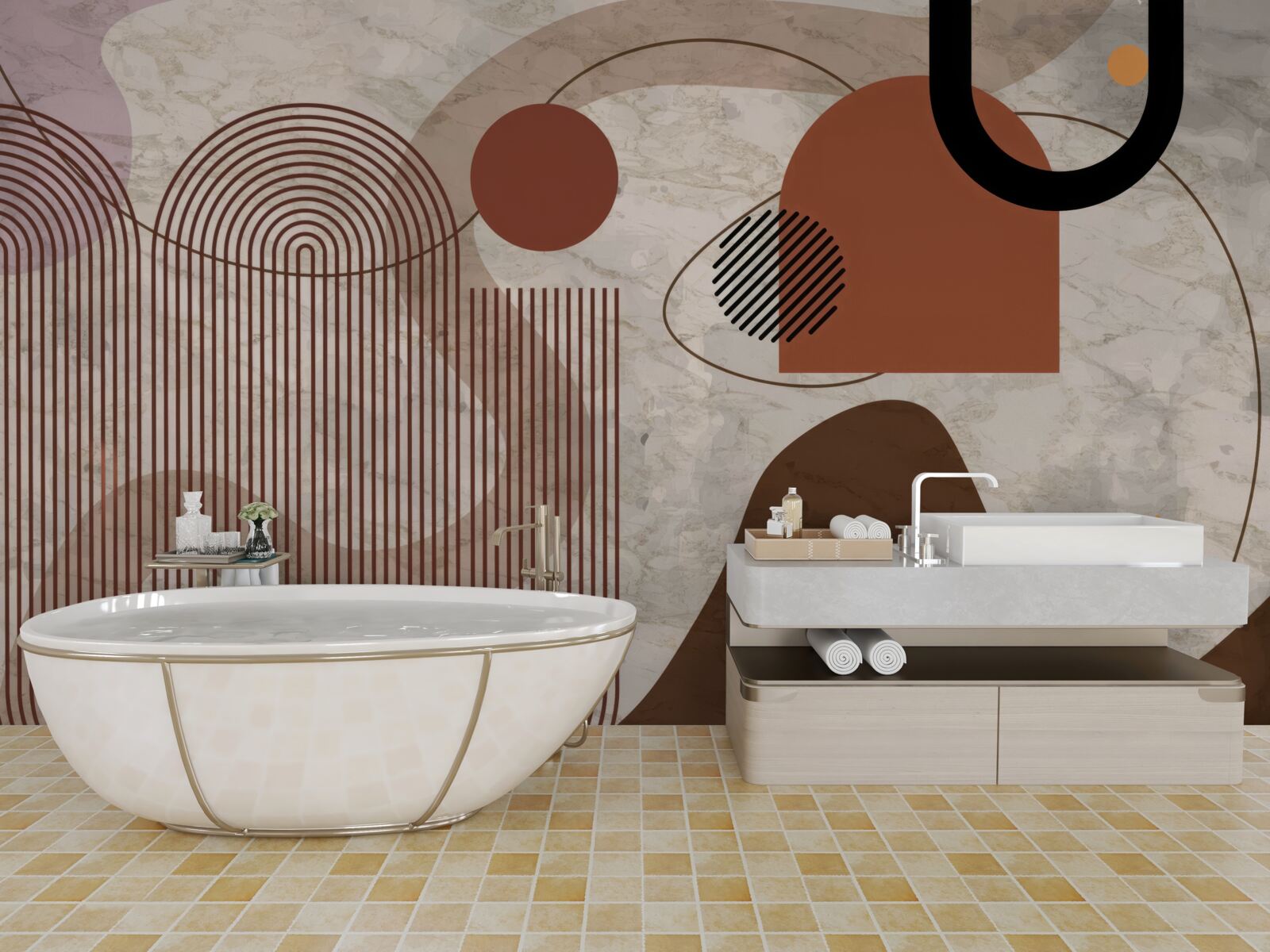 Fototapeta ciemne kolory w abstrakcyjnym stylu