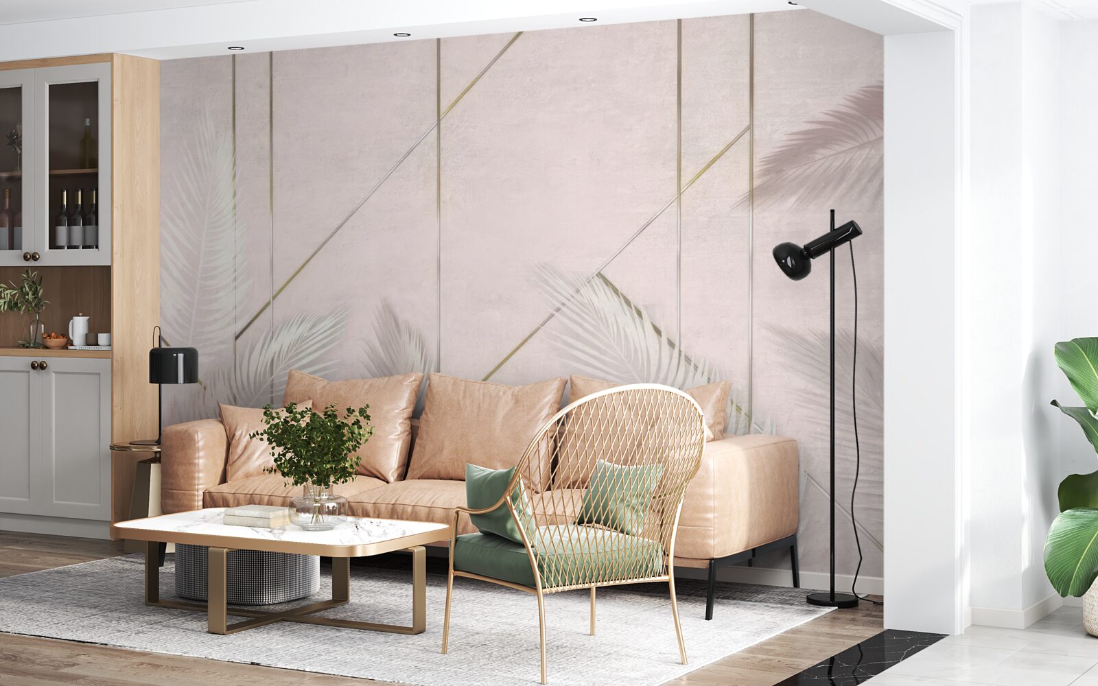 Fototapeta jasne tło z liśćmi