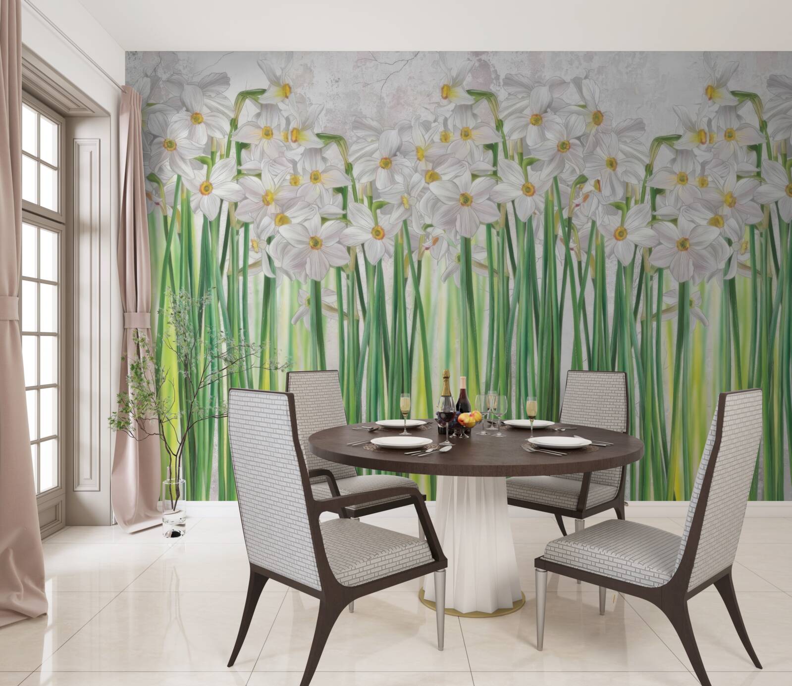 Fototapeta kwiaty żonkili są białe