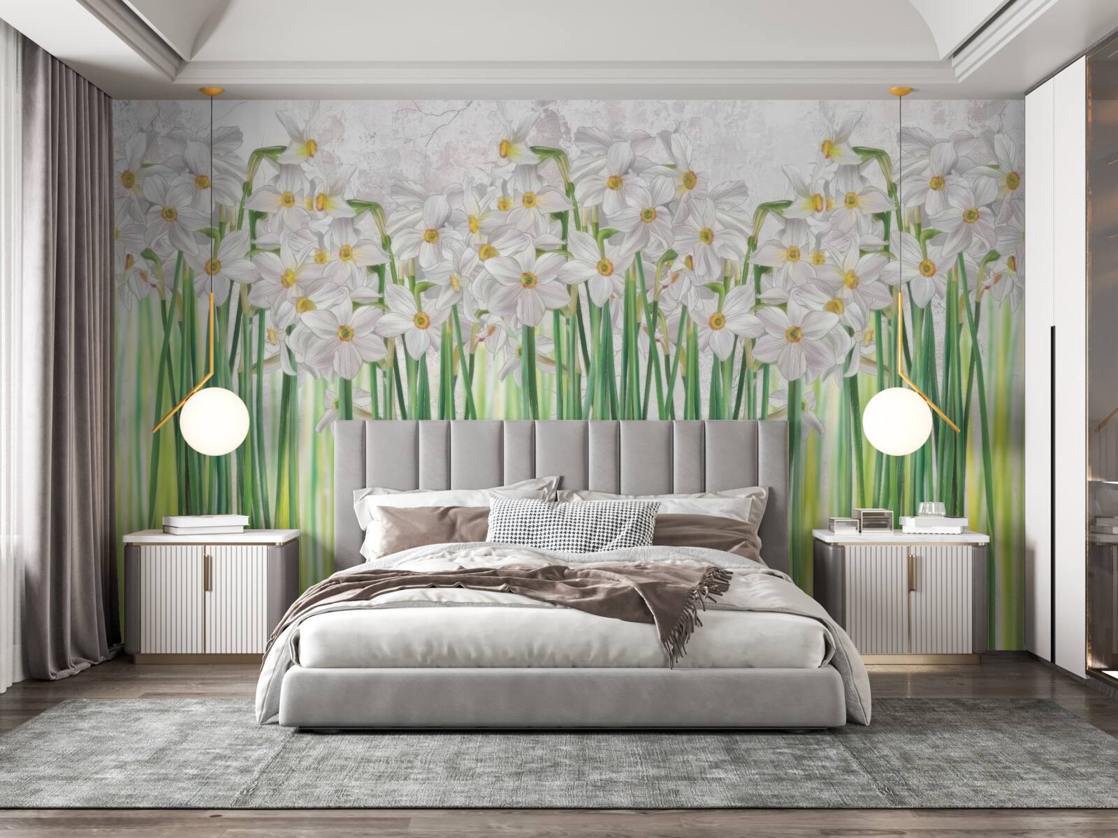 Fototapeta kwiaty żonkili są białe