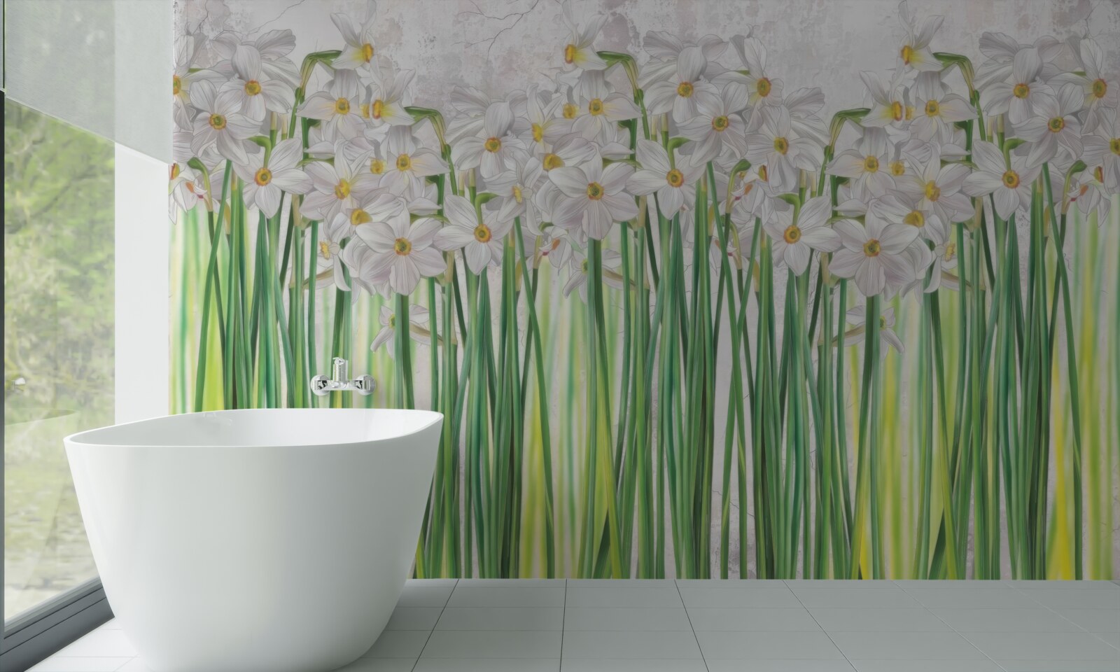 Fototapeta kwiaty żonkili są białe