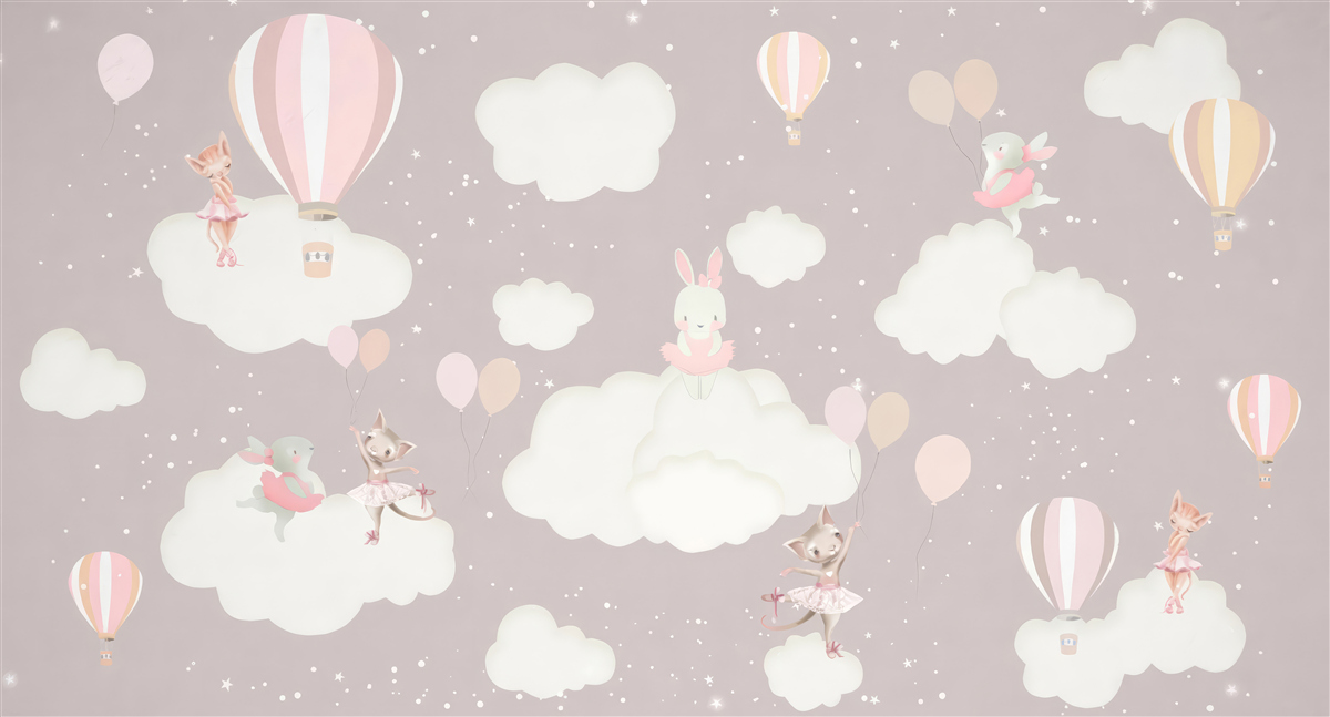 Fototapeta chmury stały się placem zabaw dla zwierząt