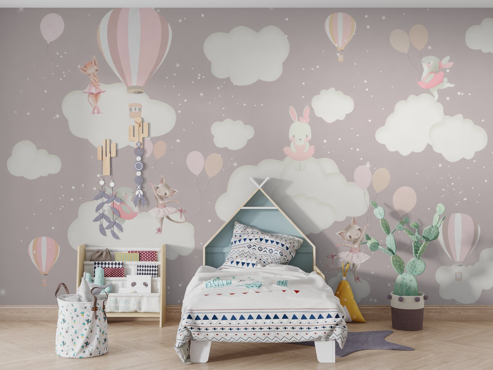 Fototapeta chmury stały się placem zabaw dla zwierząt