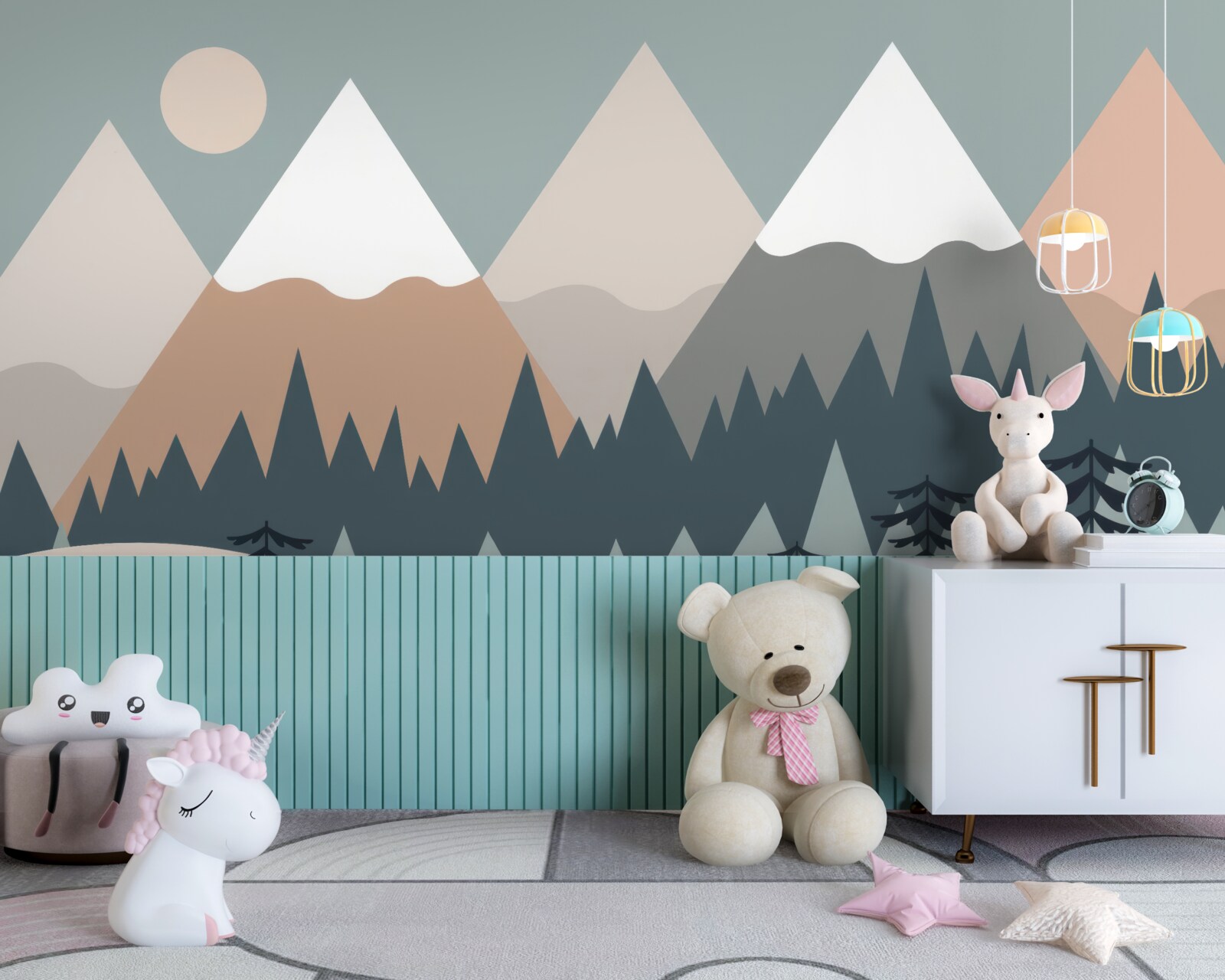 Fototapeta Światło księżyca nad górami