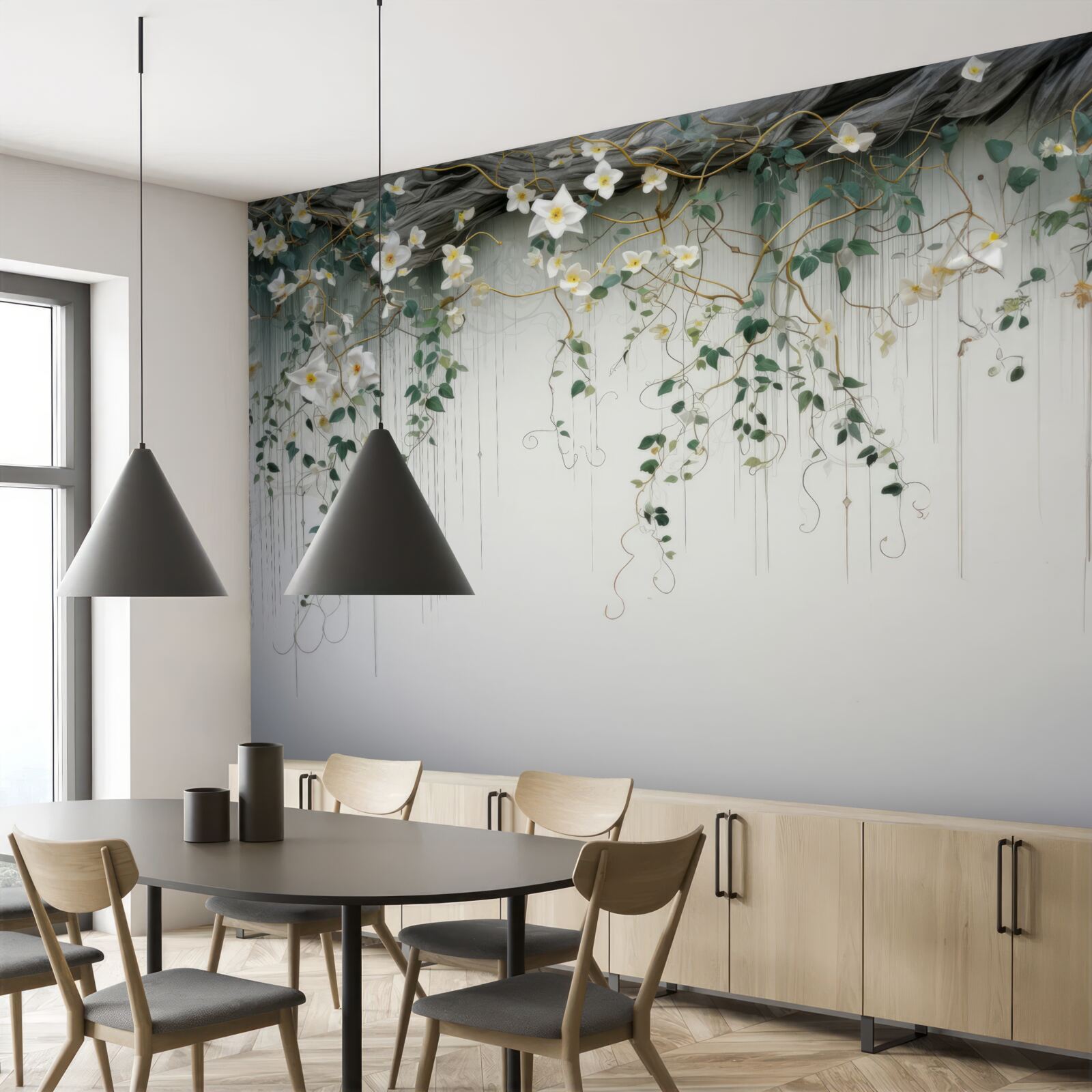 Fototapeta gałęzie z białymi kwiatami