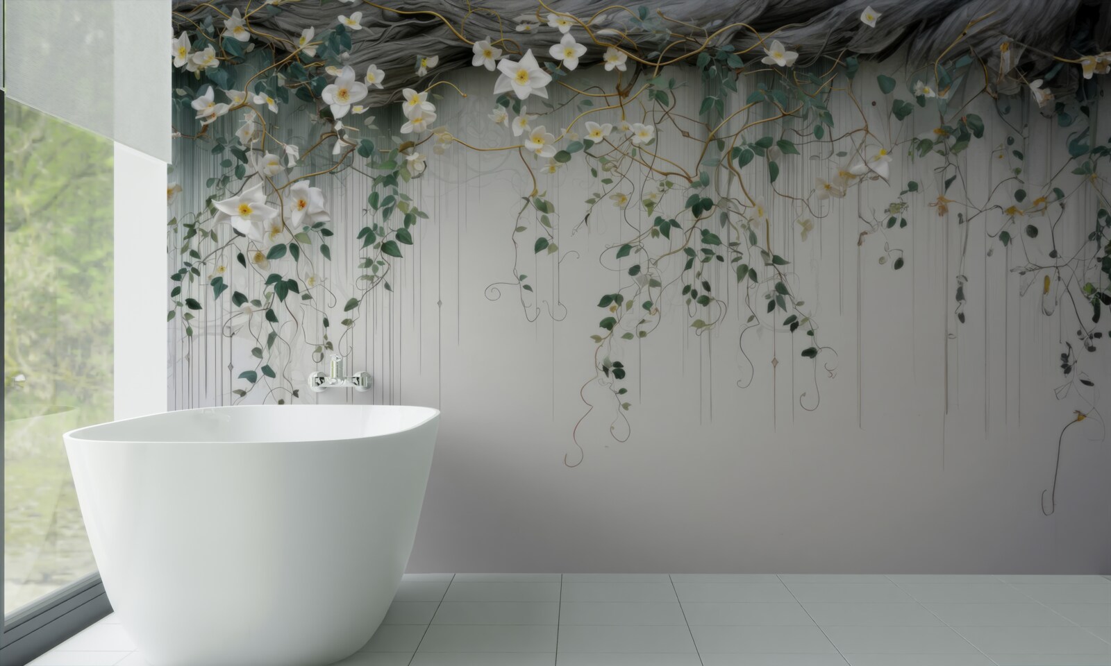 Fototapeta gałęzie z białymi kwiatami