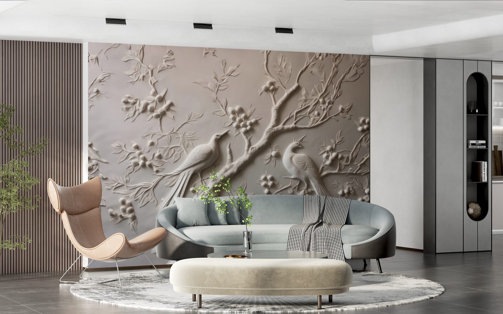 Fototapeta bujna gałąź i ptak