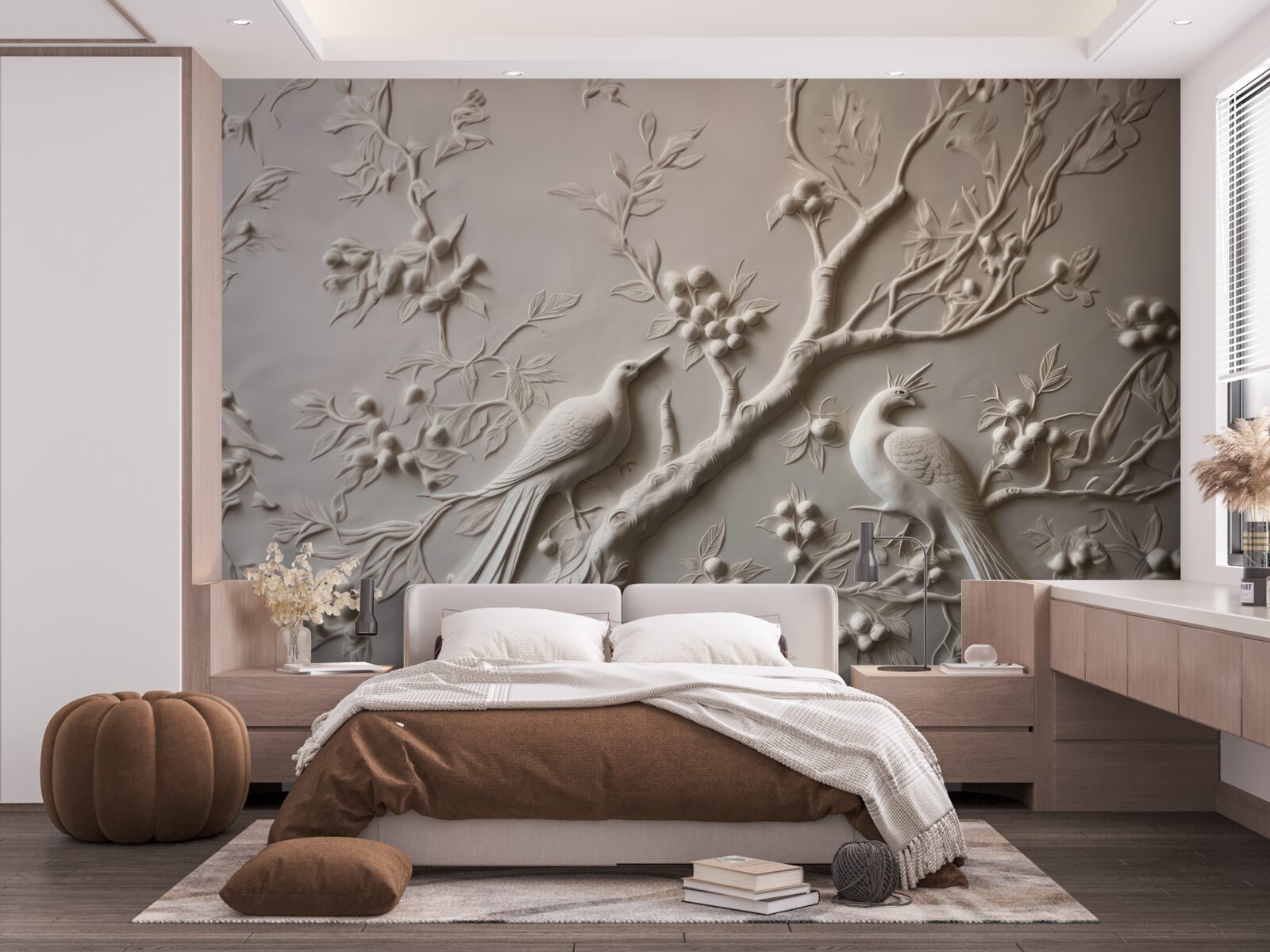 Fototapeta bujna gałąź i ptak