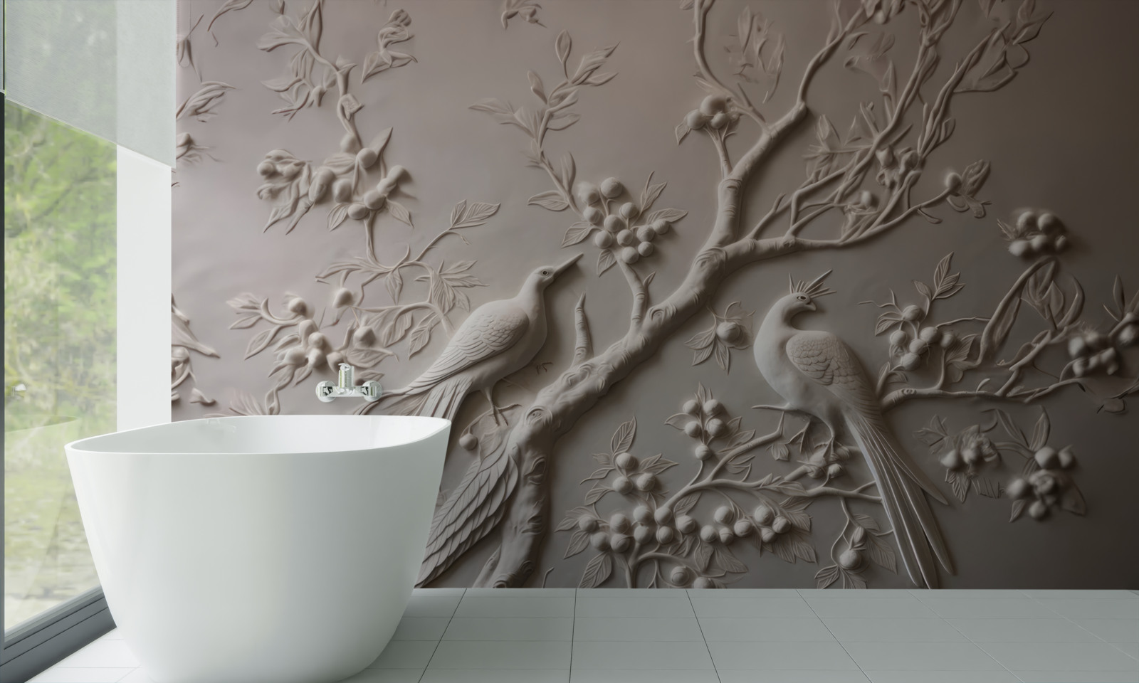 Fototapeta bujna gałąź i ptak