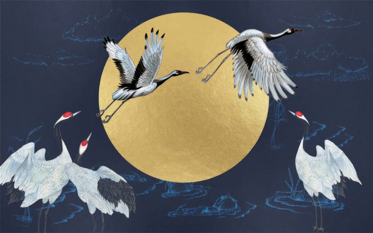 Fototapeta lot białych ptaków