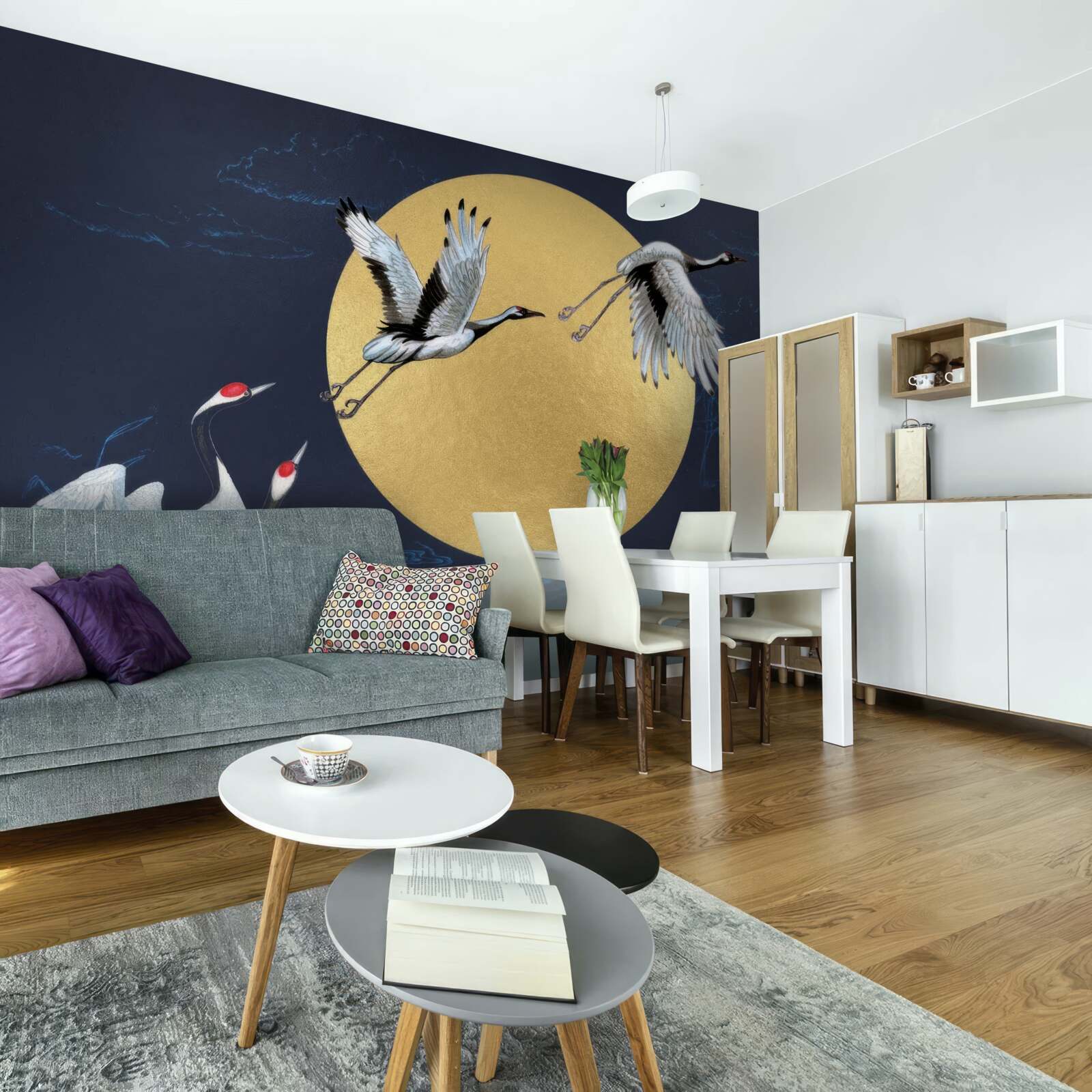 Fototapeta lot białych ptaków