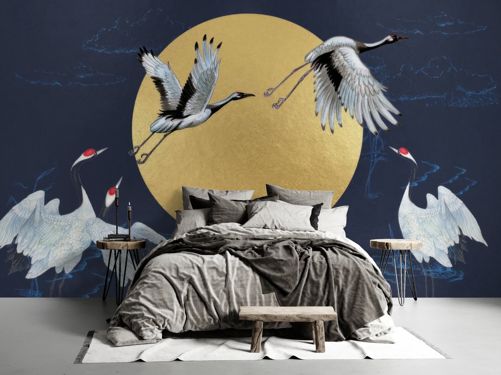 Fototapeta lot białych ptaków